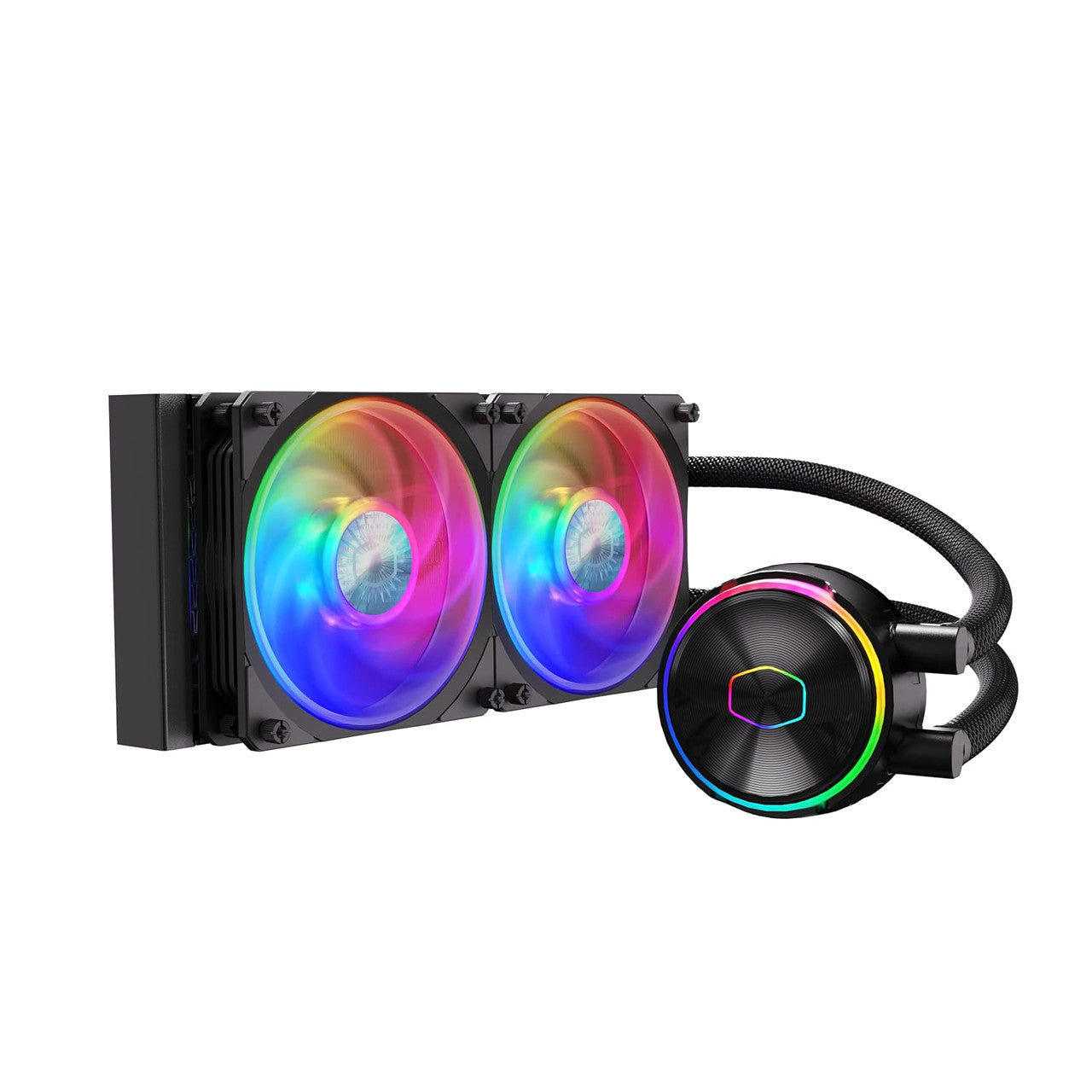 Cooler Master Master Liquid PL240 FLUX AIO CPU Liquid Cooler, Gen2 ARGB 240mm 120 PWM Fans (Black) MLY-D24M-A23PZ-R1