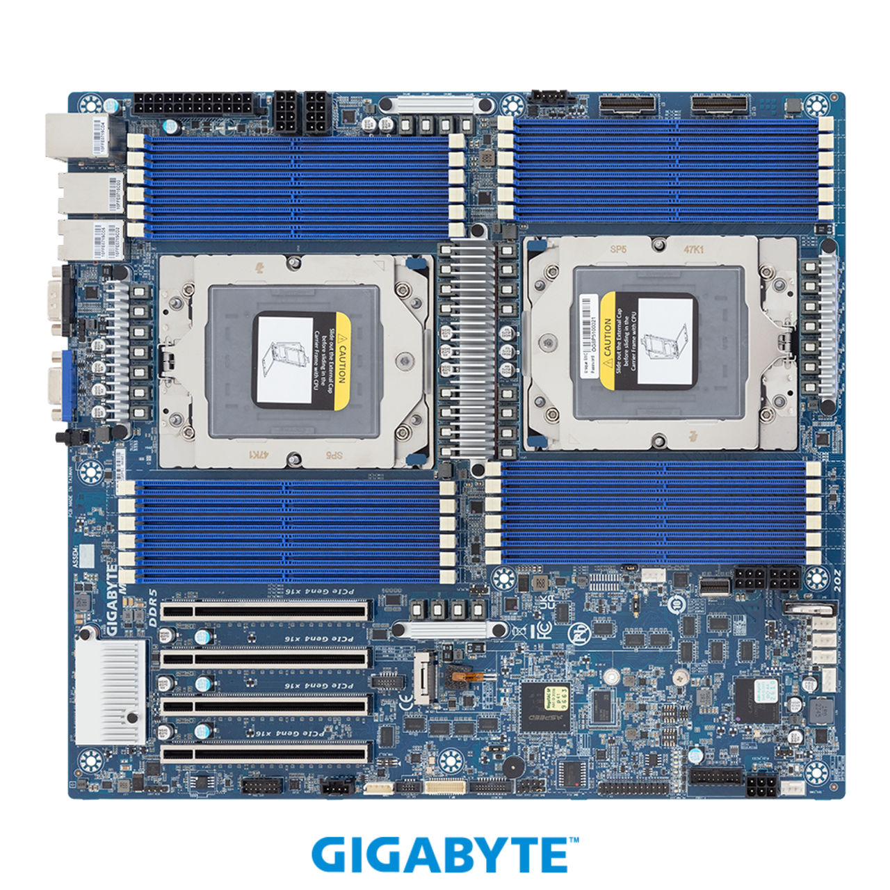 Gigabyte Server Motherboard - AMD EPYC 9005/9004 DP, 4x Gen4 PCIe, E-ATX MZ73-LM1
