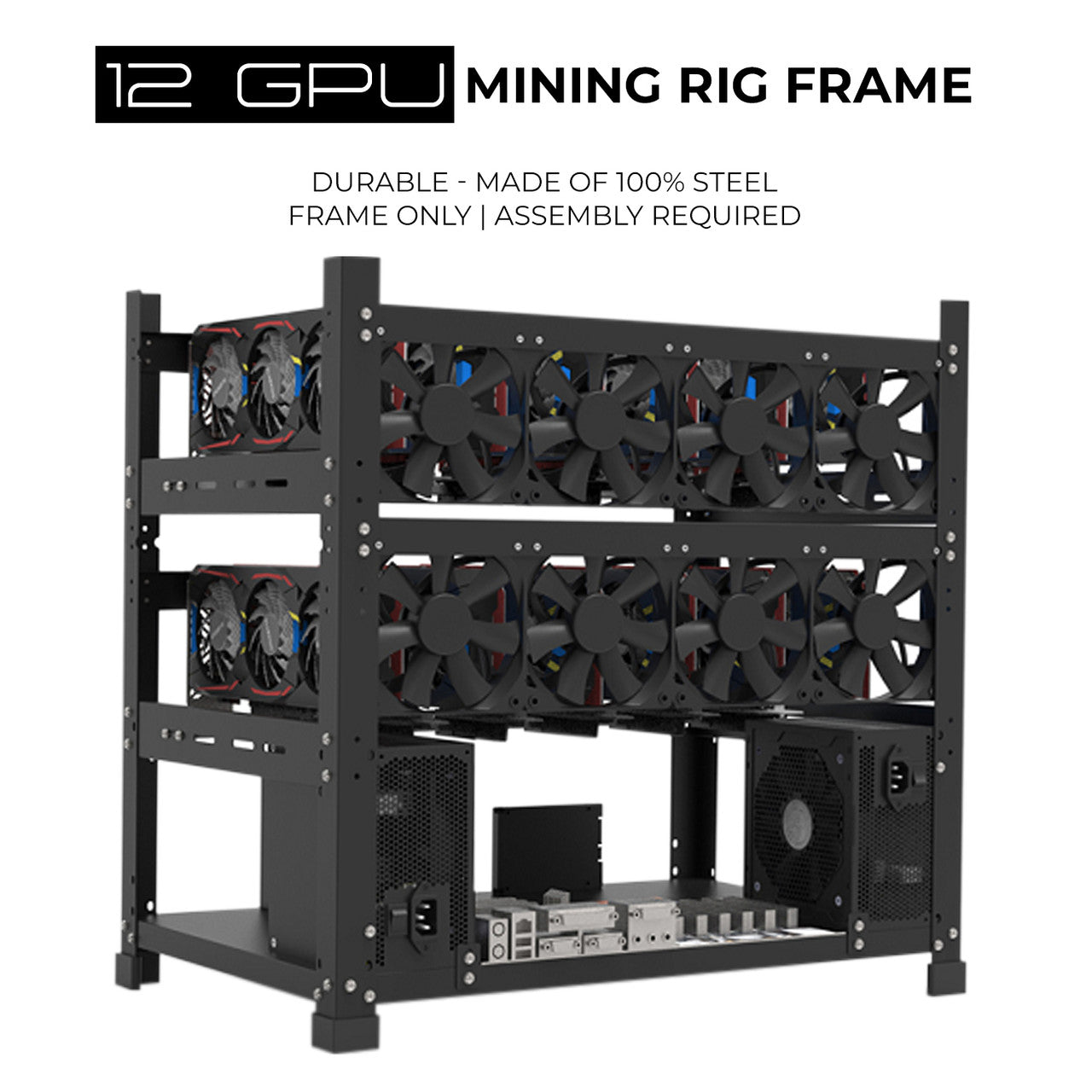 12GPU マイニングリグ 自作リグのみ 組み立てサービスあり AAAwave 12GPU Open Frame Mining Rig Frame Chassis for