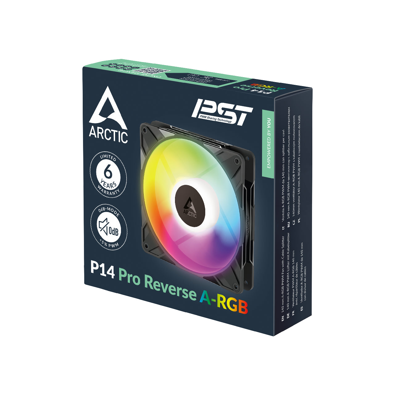 ARCTIC P14 Pro Reverse A-RGB PWM | 140mm Fan | 2650 RPM |