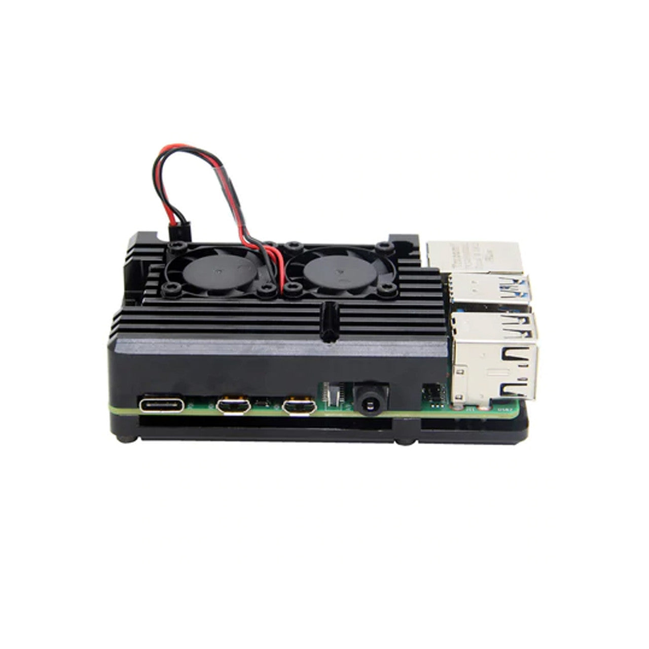 Raspberry Pi ODS675 Aluminum Alloy Case with Dual Fan For Raspberry Pi 4 B Black