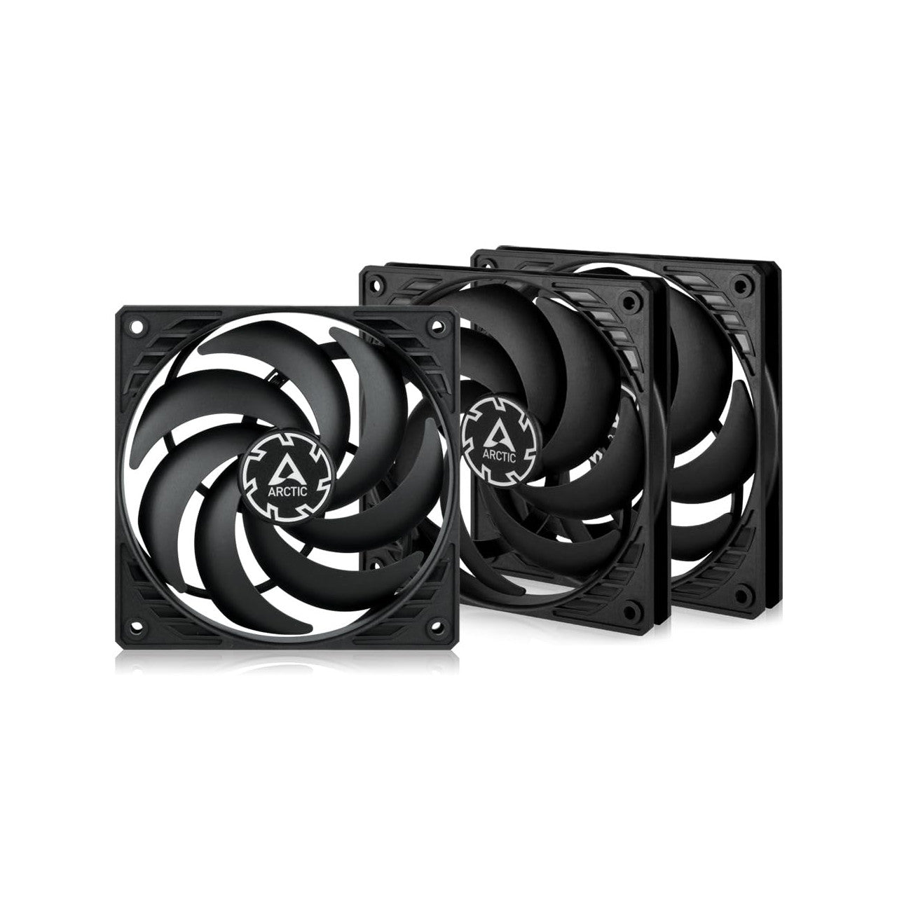 Arctic P12 Slim PWM PST 120 mm | 2100 rpm | Low-Profile 4-Pin Case Fan with Cable Splitter | 3-Pieces (Black) - ACFAN00275A