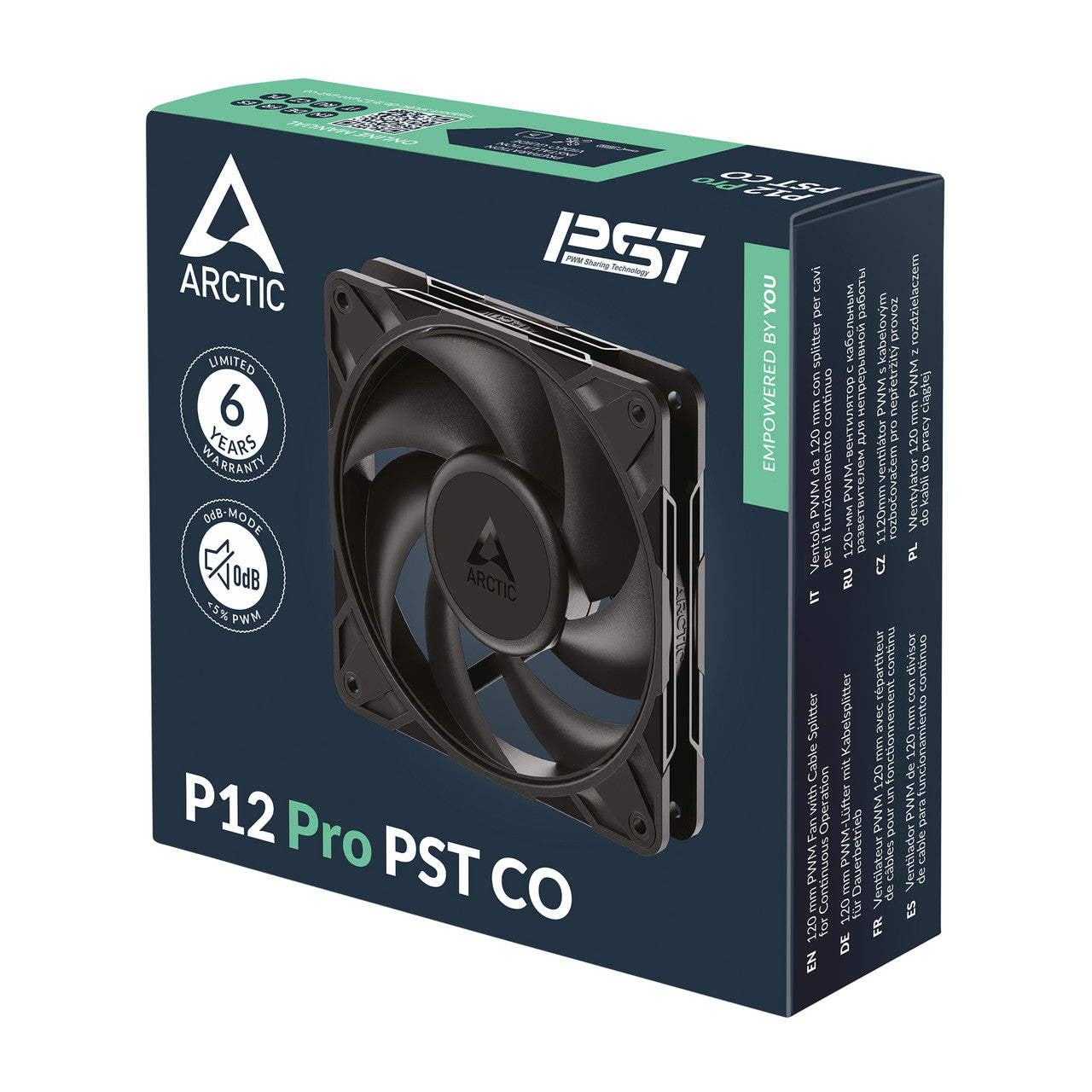Arctic P12 Pro PST CO PWM | 120 mm | 3000 rpm | 4-Pin Case Fan with Cable Splitter for Continuous Operation (Black) ACFAN00312A