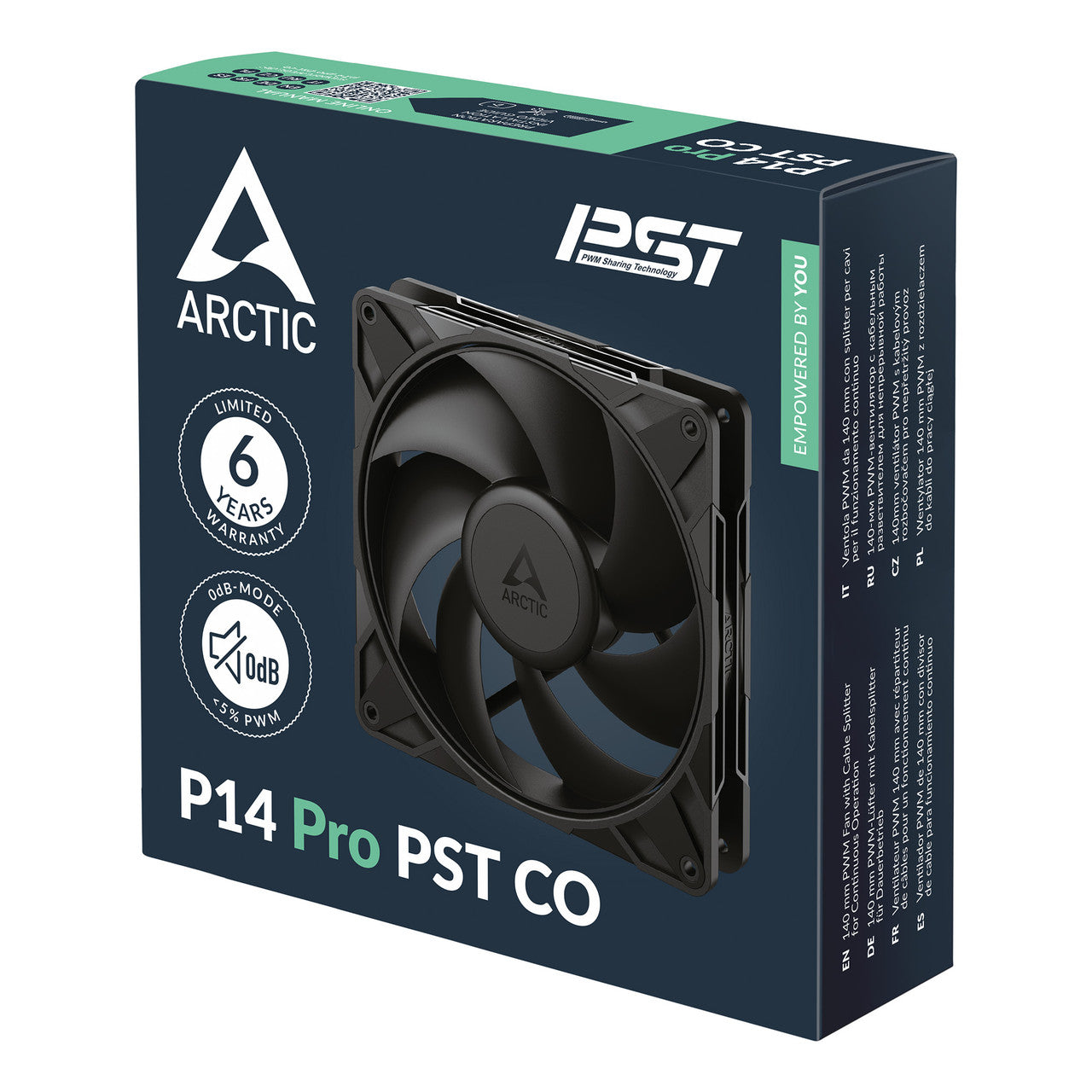 Arctic P14 Pro PST CO PWM | 140 mm | 2500 rpm | 4-Pin Case Fan with Cable Splitter for Continuous Operation (Black) ACFAN00316A