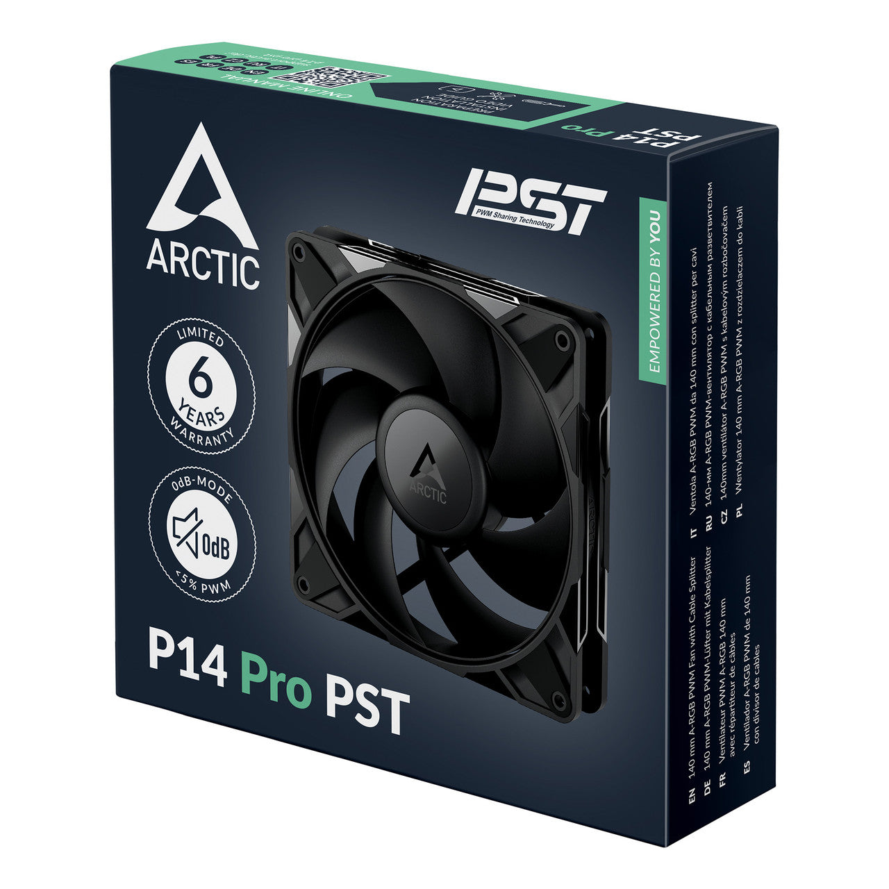 Arctic P14 Pro PST PWM | 140 mm | 2500 rpm | 4-Pin Case Fan with Cable Splitter (Black) ACFAN00314A