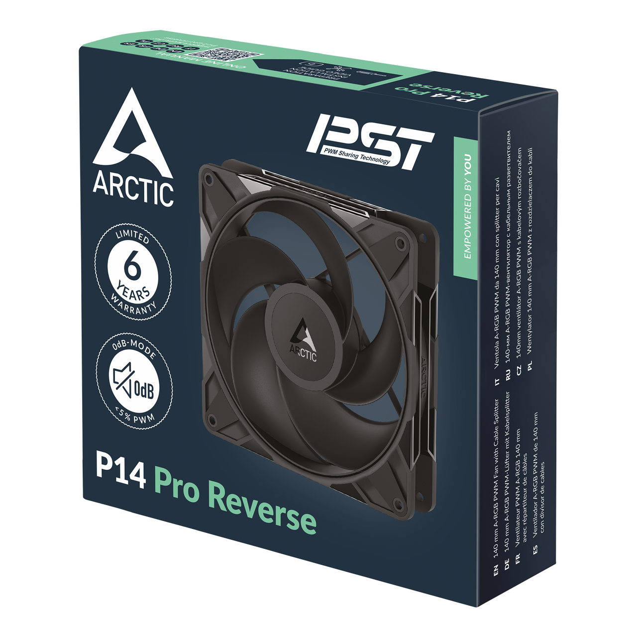 Arctic P14 Pro Reverse | 140 mm | 2650 rpm | 4-Pin Case Fan with Cable Splitter ACFAN00329A
