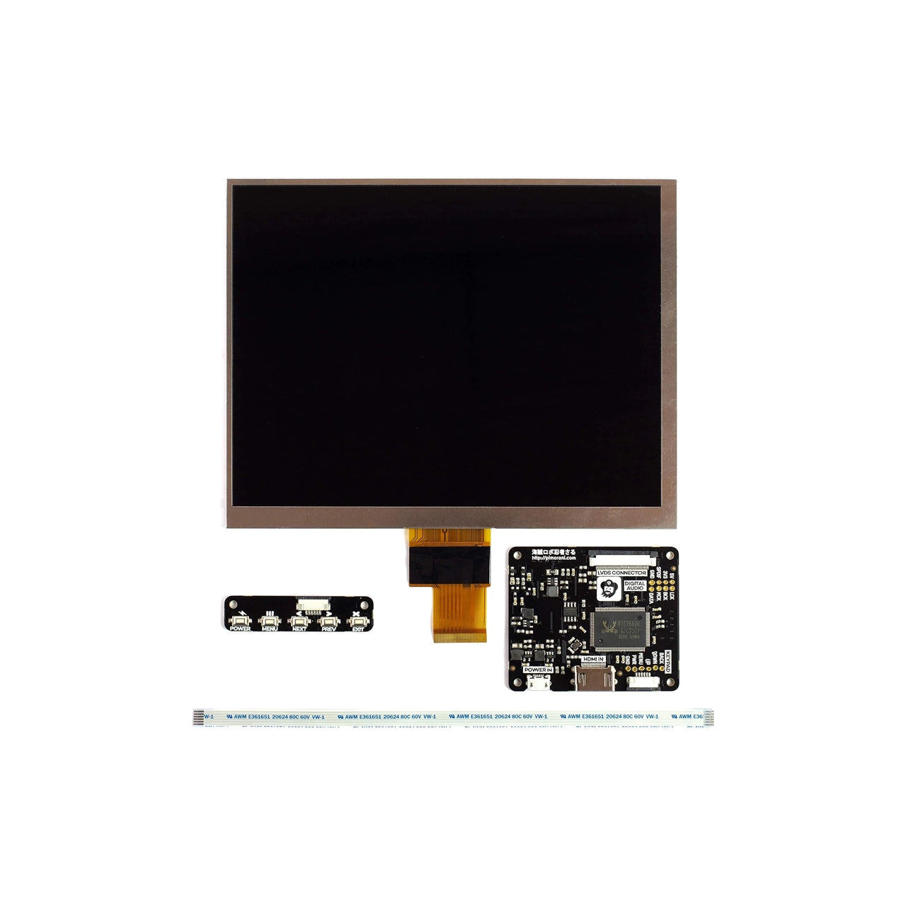 Pimoroni HDMI 8" IPS LCD Screen Kit (1024x768) - PIM372
