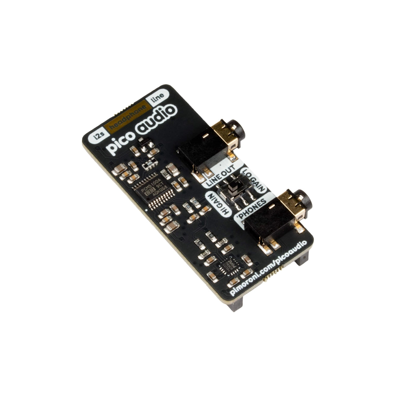 Pimoroni Pico Audio Pack | Line-Out Audio | Headphone Amplifier | Raspberry Pi Pico Add-On | PIM544