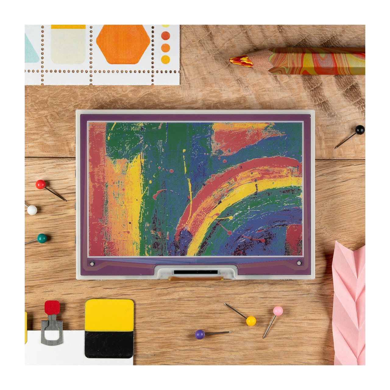 The Pimoroni Inky Impression PIM600 is a 4-inch, 7-colour ePaper HAT with a 600×448 resolution, offering vibrant, paper-like visuals for Raspberry Pi projects.