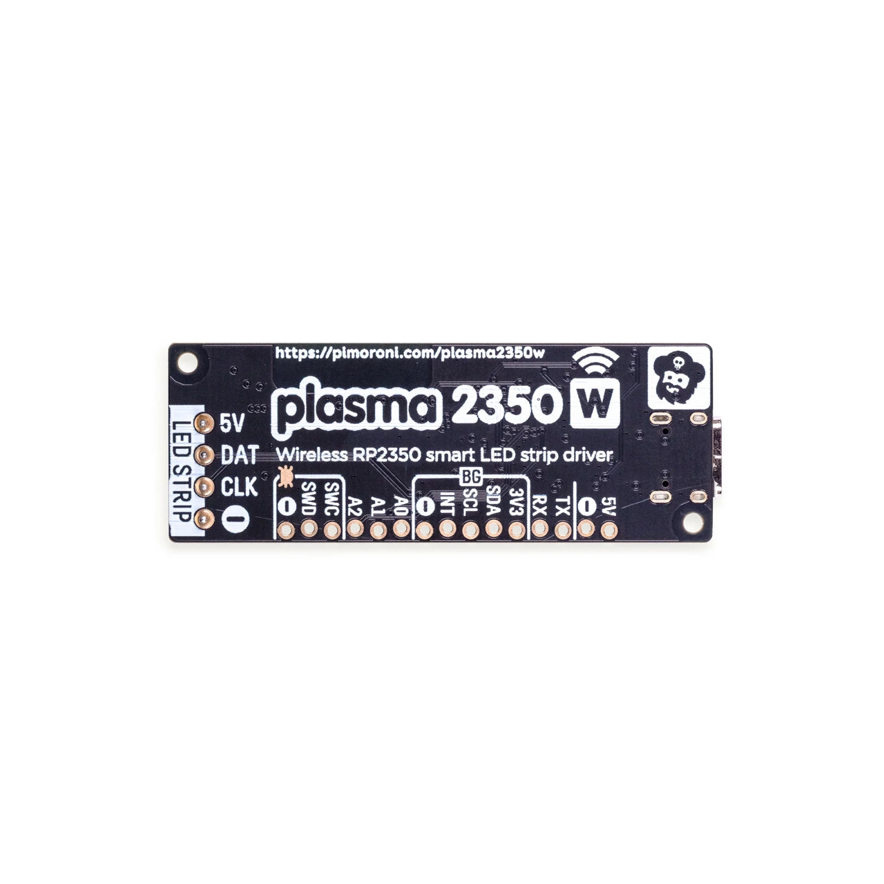 Pimoroni Plasma 2350 W LED Controller | USB-C | WS2812/NeoPixel & APA102/DotStar | RP2350 | Board Only | PIM729