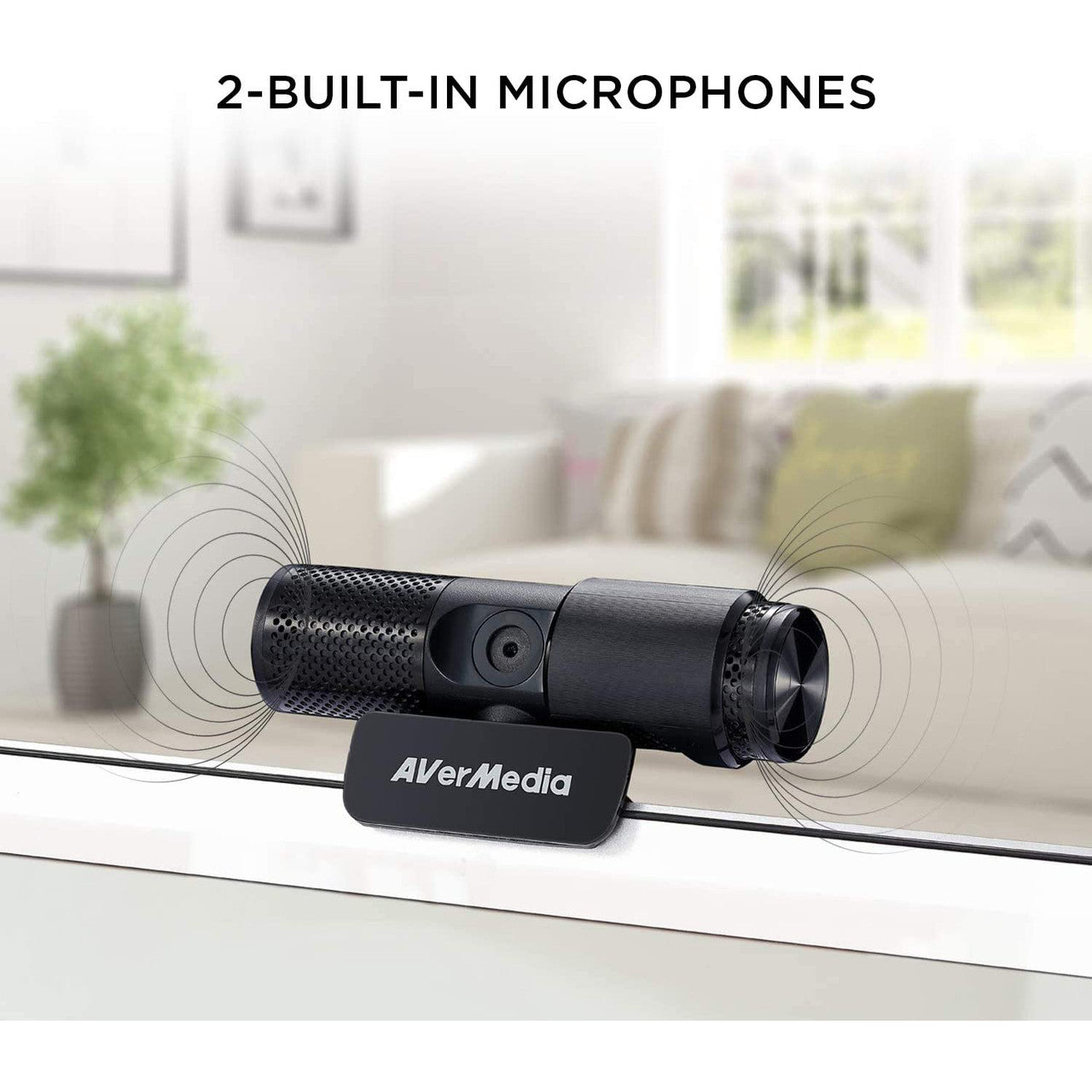 AVerMedia PW313 Live Streamer CAM Full HD 1080P Streaming Webcam, Privacy Shutter, Dual Microphone, 360 Degree Swivel Design, Exclusive AI Facial Tracking Stickers