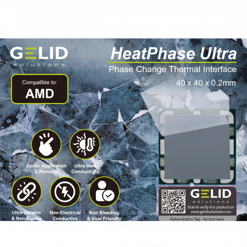 Gelid Solutions HeatPhase Ultra – Phase Change CPU Thermal Interface  AMD/Intel