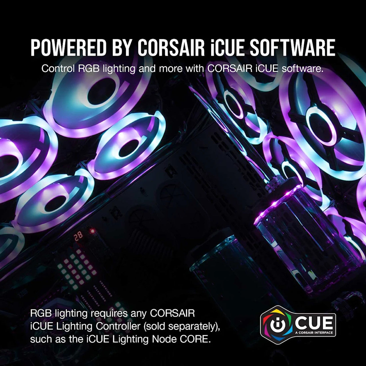 Corsair iCUE QL140 RGB 140mm | 1250 rpm | PWM Fan 4-Pin Case Fan (White) - CO-9050105-WW