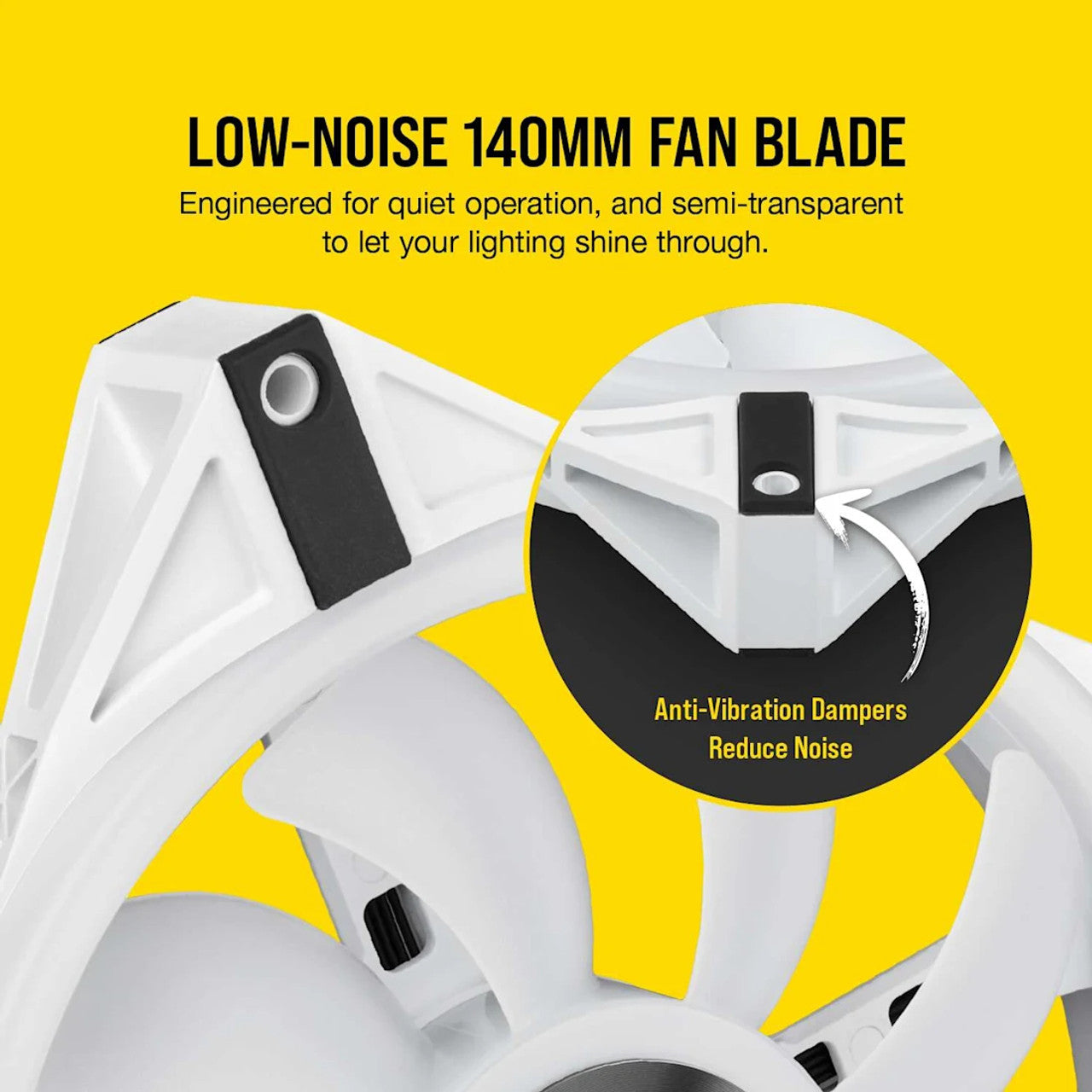 Corsair iCUE QL140 RGB 140mm | 1250 rpm | PWM Fan 4-Pin Case Fan (White) - CO-9050105-WW