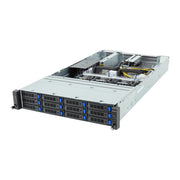Gigabyte 2U Rack Server - AMD EPYC 8004, 4x PCIe Gen5 GPUs, 1xM.2 Gen3, 12 DIMM Slots, 12x 3.5/2.5 SATA/SAS Bays R243-EG0 Rev. AAL1