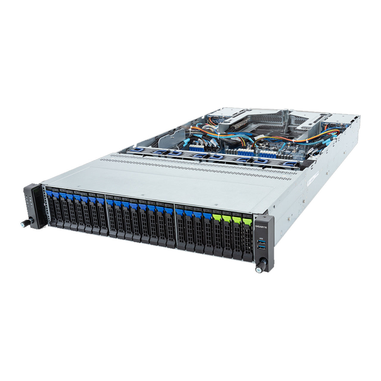 Gigabyte 2U Rack Server - AMD EPYC 9004, Dual CPU, 3x Gen3 M.2, 4x Gen5 PCIe Slots, 24+4 Gen5 NVMe/SATA/SAS-4 Bays R283-Z96 Rev. AAE2