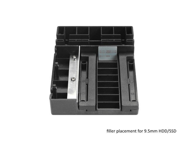 It supports both hard disk drives (HDDs) and solid-state drives (SSDs), providing versatility for users who want to mix storage types in their setup.