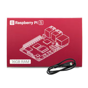 Raspberry Pi 5 16GB Single Board Computer with HDMI Cable