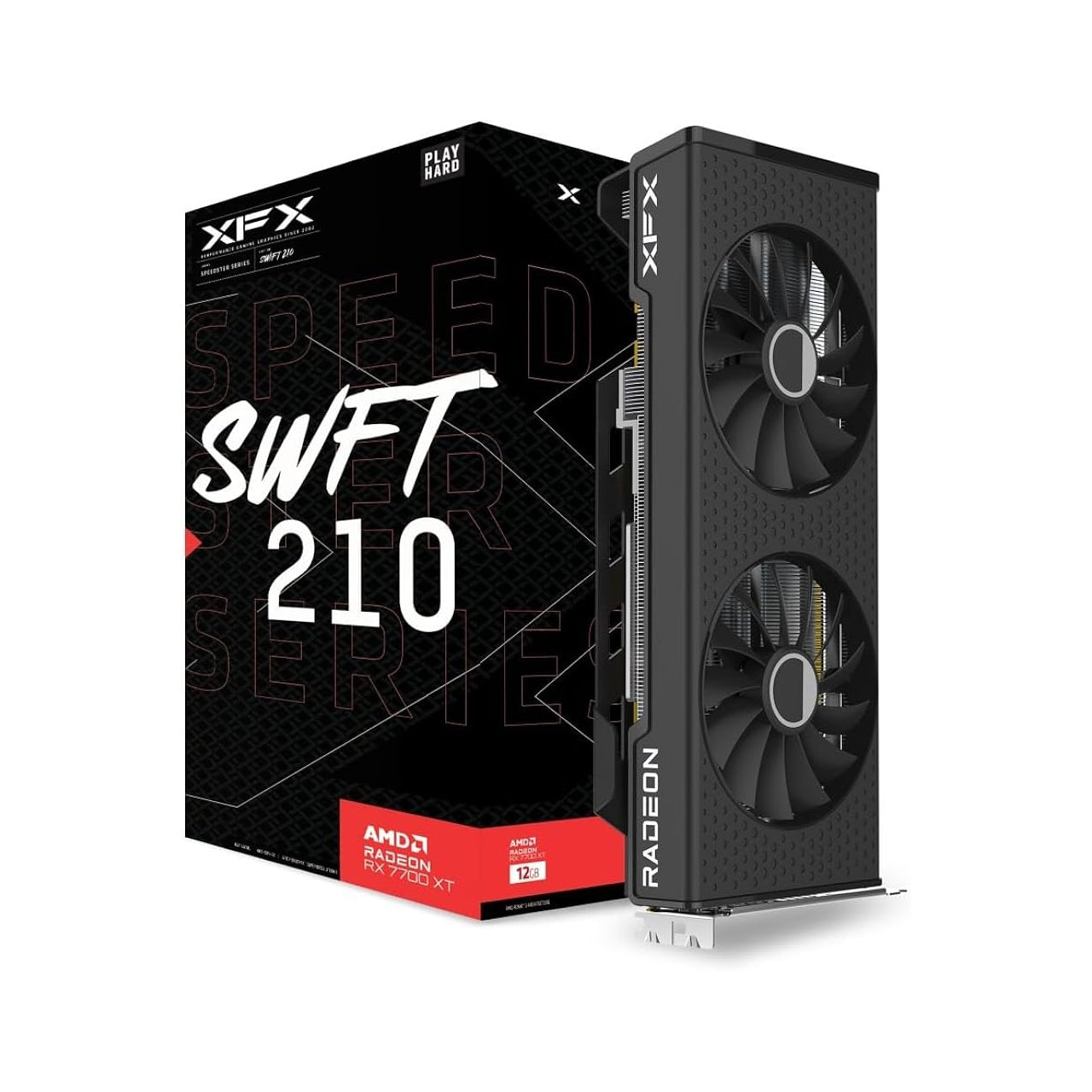 XFX Speedster SWFT210 Radeon RX 7700XT Gaming Graphics Card with 12GB GDDR6 - RX-77TSWFTFP