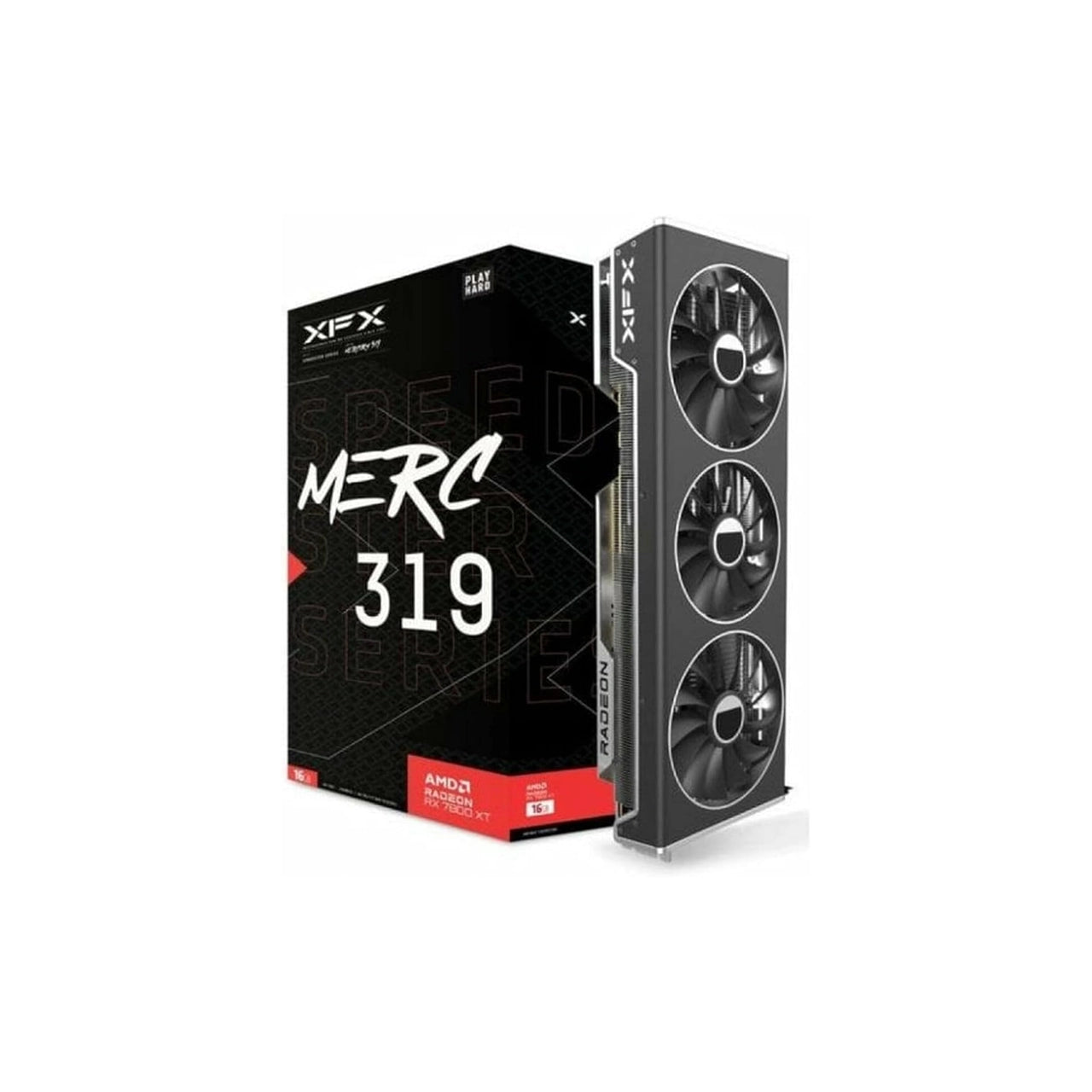 XFX RX 7800 XT SPEEDSTER MERC319 RADEON BLACK Gaming Graphics Card with 16GB GDDR6 HDMI 3xDP, AMD RDNA 3 - RX-78TMERCB9
