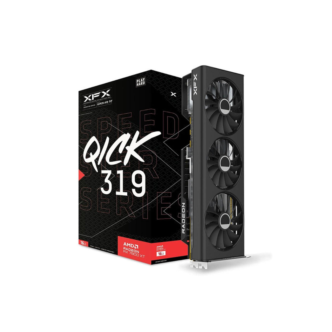XFX Speedster QICK319 RX 7800 XT CORE Gaming Graphics Card 16GB GDDR6 HDMI 3xDP, AMD RDNA 3, - RX-78TQICKF9