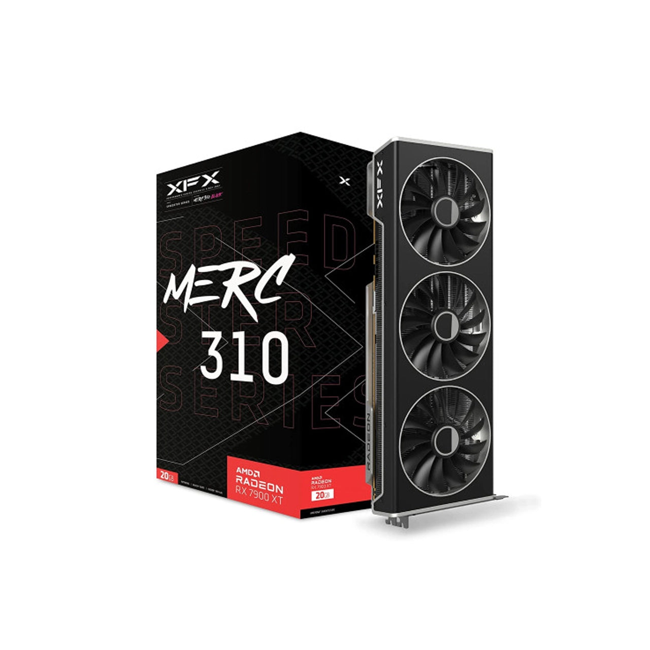 XFX RX 7900XT Speedster MERC310 AMD Radeon Black Gaming Graphics Card with 20GB GDDR6, AMD RDNA 3 - RX-79TMERCB9