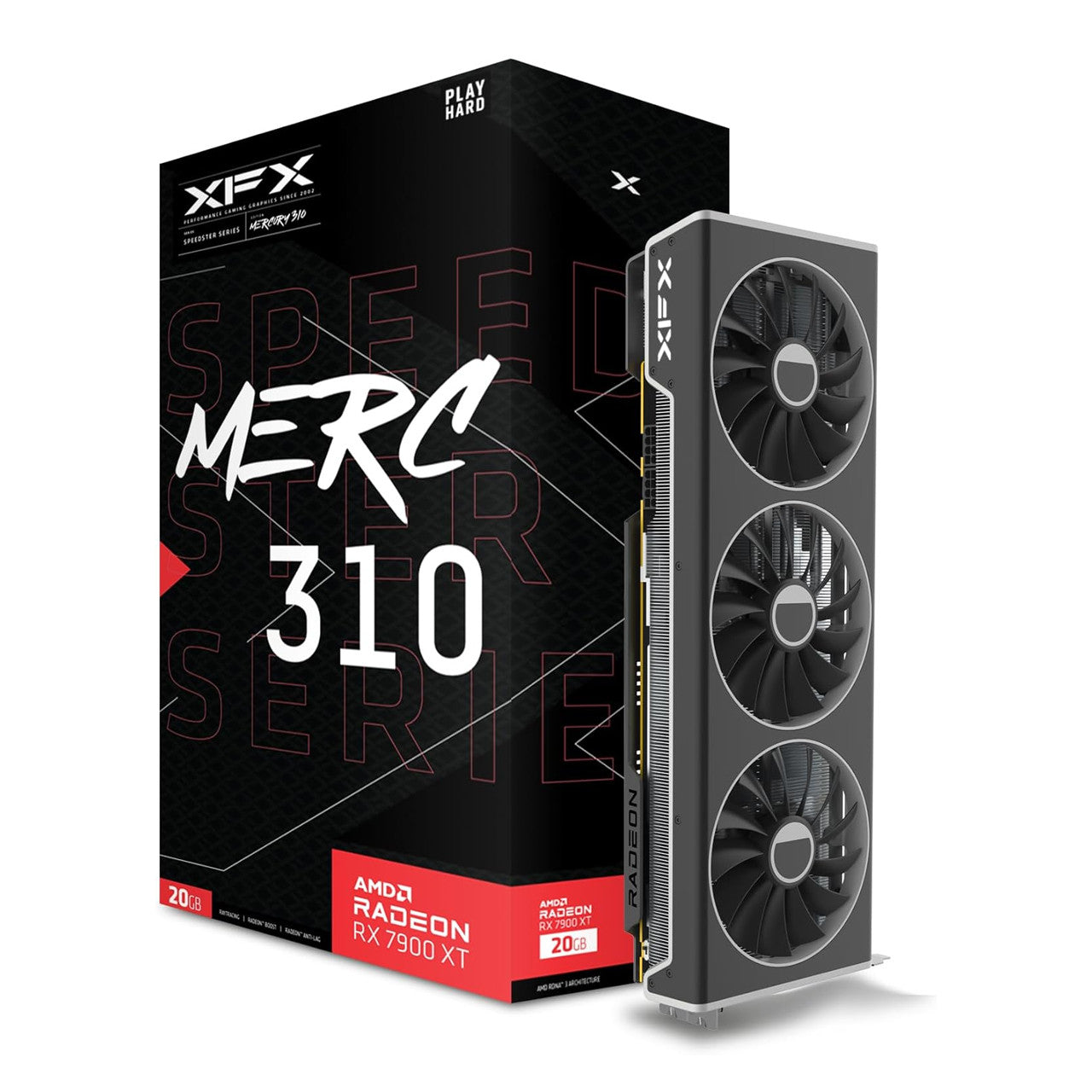 XFX Speedster MERC310 AMD Radeon RX 7900 XT Gaming Graphics Card with 20GB GDDR6, AMD RDNA 3 RX-79TMERCUR