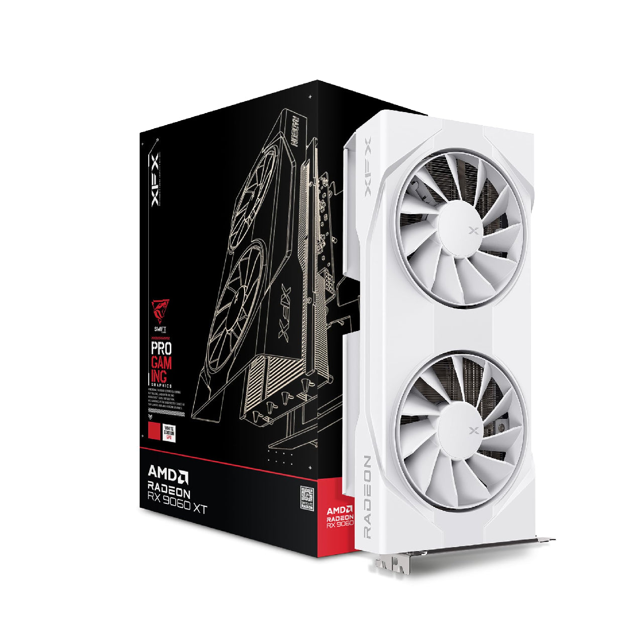 XFX Swift AMD Radeon RX 9060 XT OC White Gaming Edition with 8GB GDDR6 - RX-96TSW8GWQ