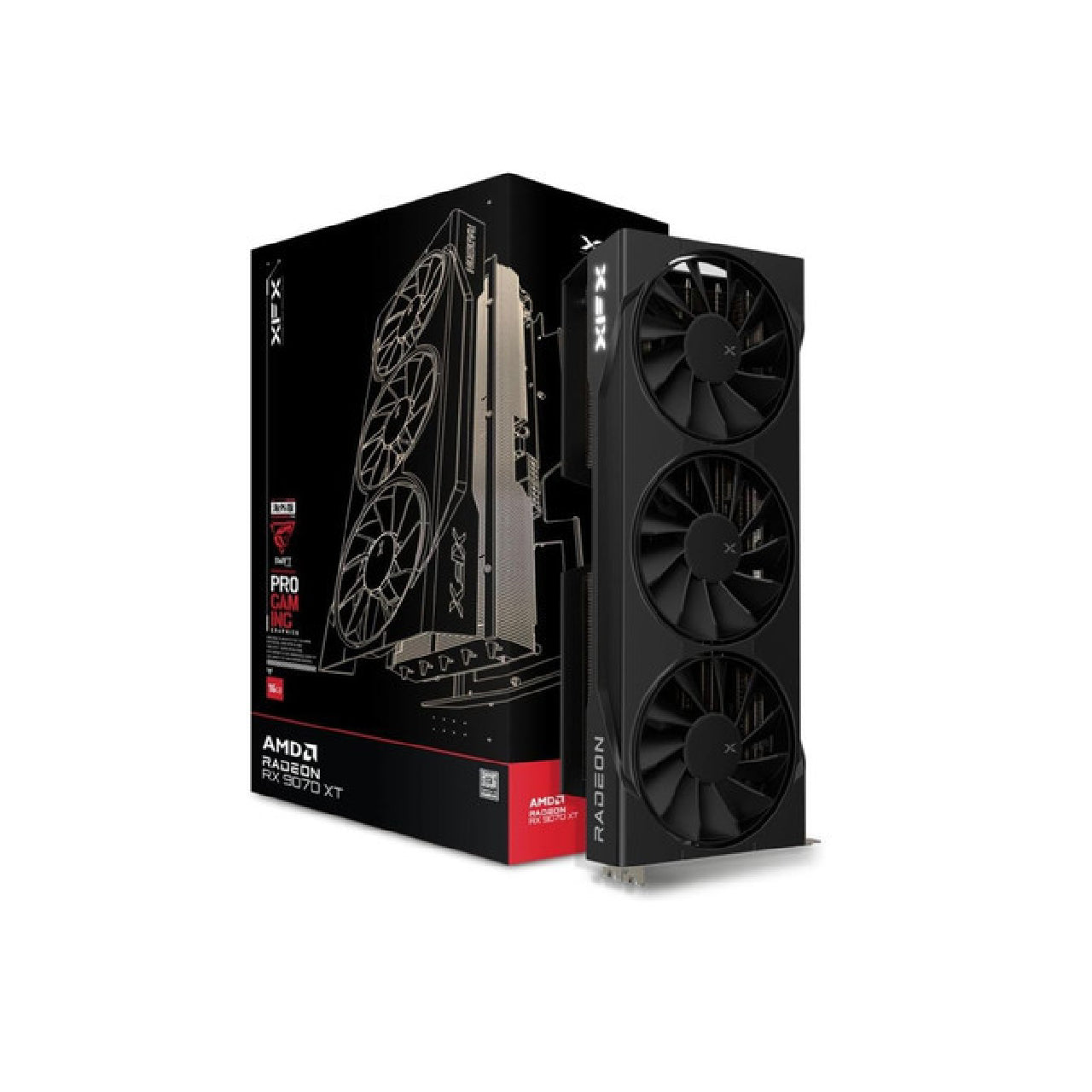 XFX Swift AMD Radeon RX 9070 XT Triple Fan – 16GB GDDR6 Gaming GPU - RX‑97TSWF3B9