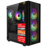 Hachiman PC Ronin Gaming PC, AMD Ryzen 5 9600X, Radeon RX 9060XT 8GB, 32GB DDR5 6000MHz RGB, 1TB Gen4 NVMe SSD, Wi-Fi 6, Windows 11 Home, Desktop Computer