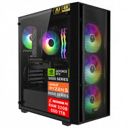 Ronin Gaming PC, AMD Ryzen 5 9600X, NVIDIA GeForce RTX 5060 8GB, 32GB DDR5 6400MHz RGB, 1TB Gen4 NVMe SSD, Wi-Fi 6, Windows 11 Home, Desktop Computer