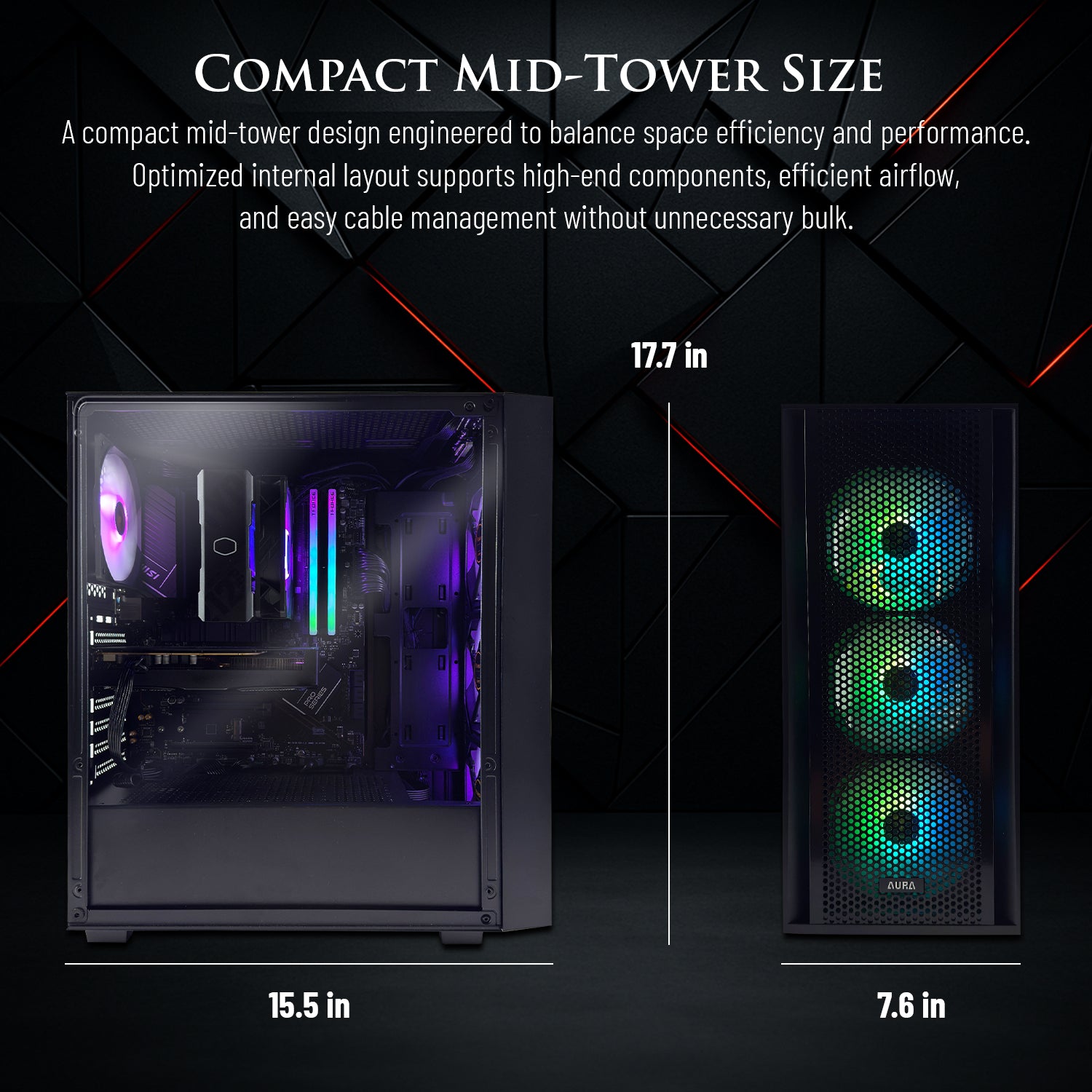 Hachiman PC Ronin Gaming PC, AMD Ryzen 7 7800X3D, NVIDIA GeForce RTX 5060 8GB, 32GB DDR5 6000MHz RGB, 2TB Gen4 NVMe SSD, Wi-Fi 6, Windows 11 Home, Desktop Computer