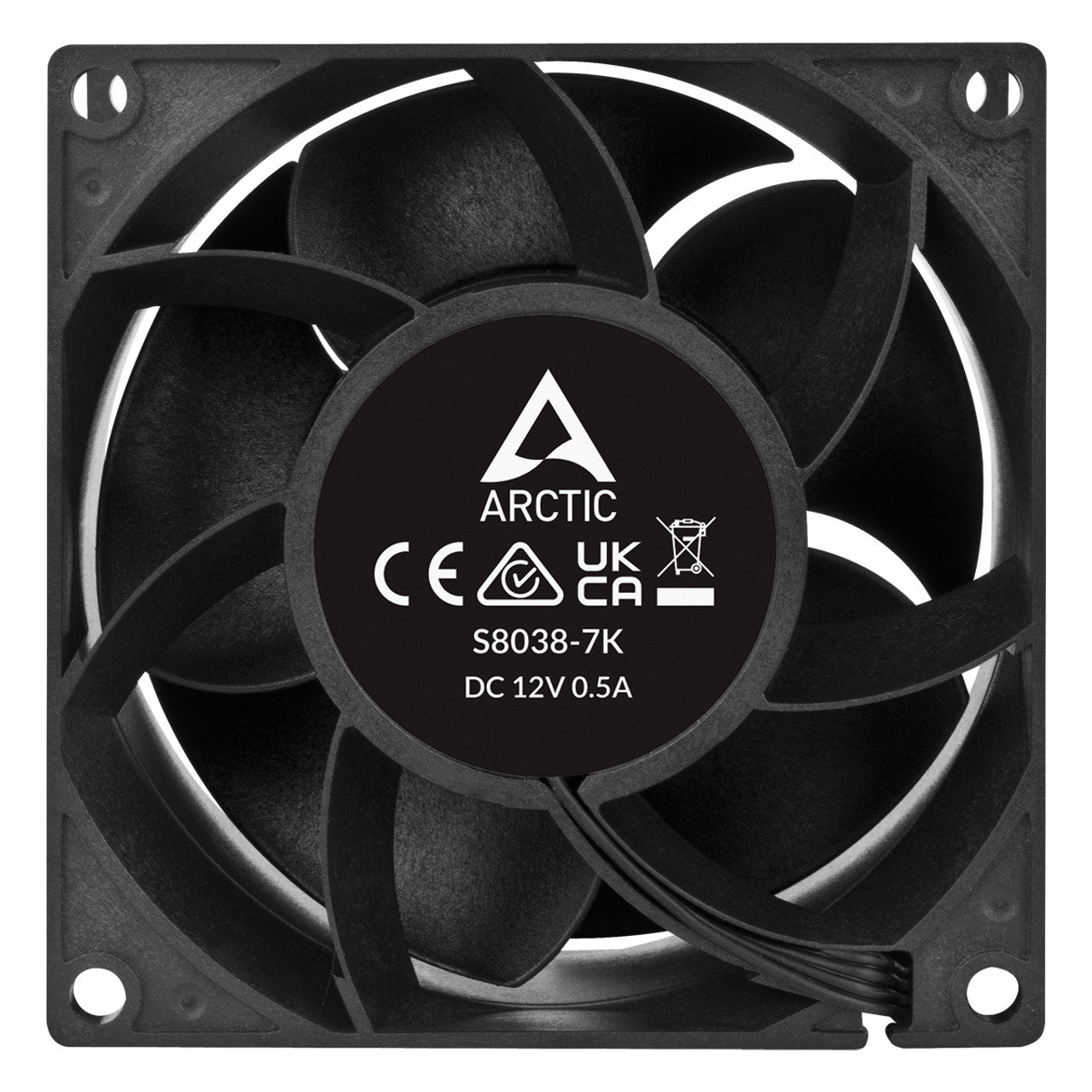 Arctic S8038-7K | 80 mm | 7000 rpm | 4-Pin Server Fan | 4 Pieces (Black) ACFAN00292A