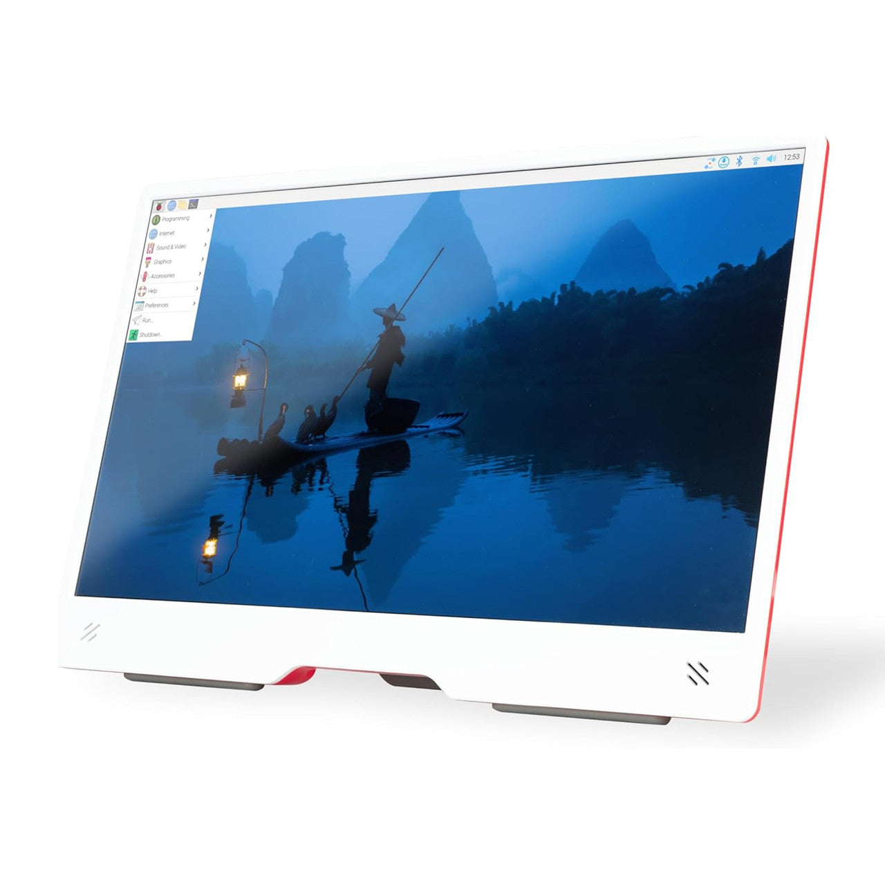 Raspberry Pi Monitor 15.6? Full HD Desktop Display, Versatile and Compact (Red/White) SC0940