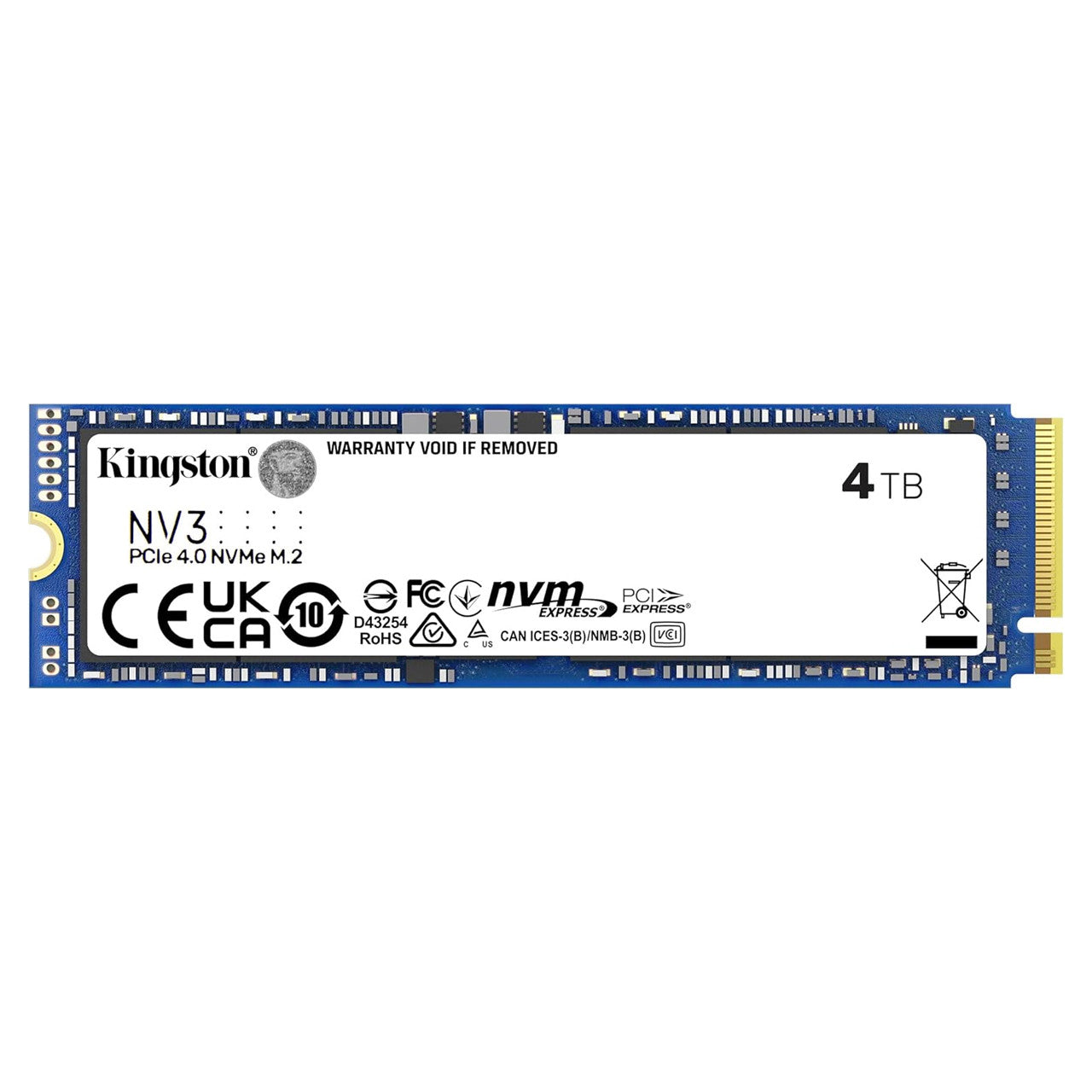 Kingston NV3 4TB NVMe SSD delivers ultra-fast PCIe 4.0 performance with speeds up to 6000 MB/s for responsive computing.