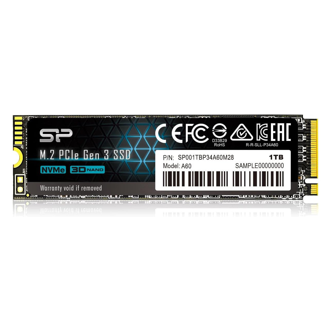 Silicon Power SP001TBP34A60M28 1TB NVMe M.2 PCIe Gen3x4 2280 SSD read speeds up to 2,200MB/s (Pack of 6)