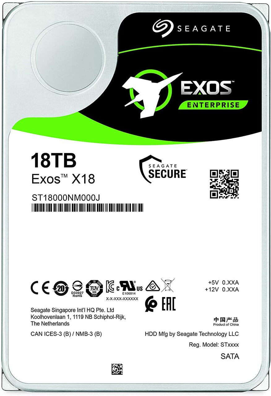 Seagate Exos X18 18 TB 7200 RPM SATA 6Gb/s 256MB Cache 3.5-Inch Enterprise Hard Drive HDD ST18000NM000J (Pack of 4)