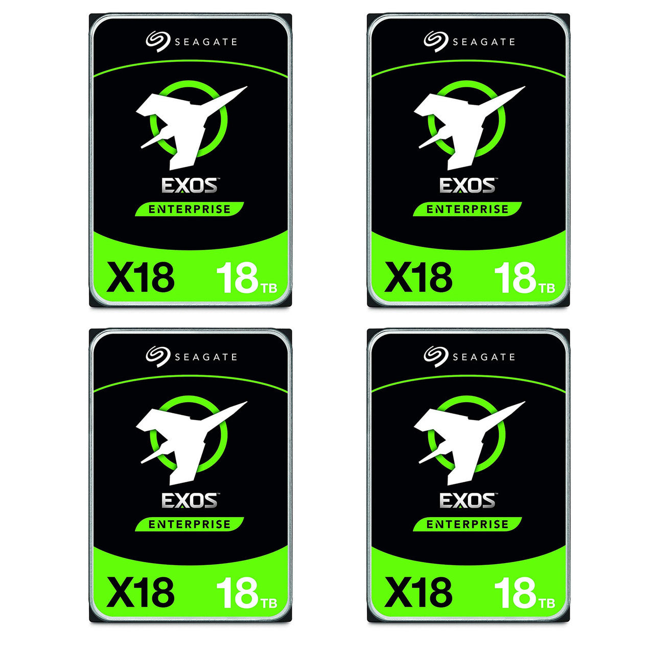 Seagate Exos X18 18 TB 7200 RPM SATA 6Gb/s 256MB Cache 3.5-Inch Enterprise Hard Drive HDD ST18000NM000J (Pack of 4)