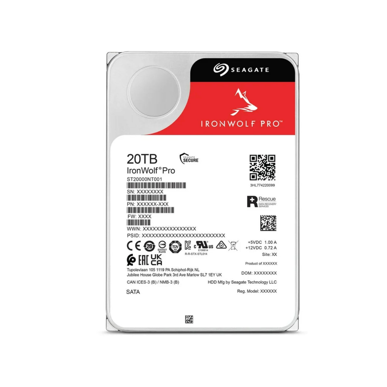 Seagate IronWolf Pro hard drive on a white background