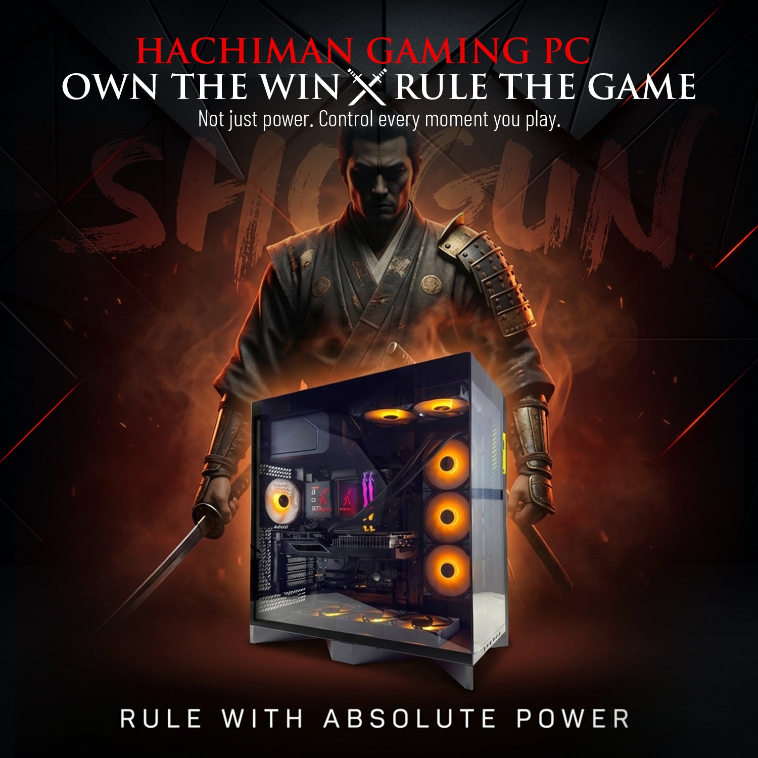 Hachiman PC Shogun Gaming PC, AMD Ryzen 7 7800X3D, NVIDIA GeForce RTX 5080 16GB, 32GB DDR5 6000MHz RGB, 2TB Gen4 NVMe SSD, 360 A-RGB AIO, Wi-Fi 6, Windows 11 Home, Desktop Computer