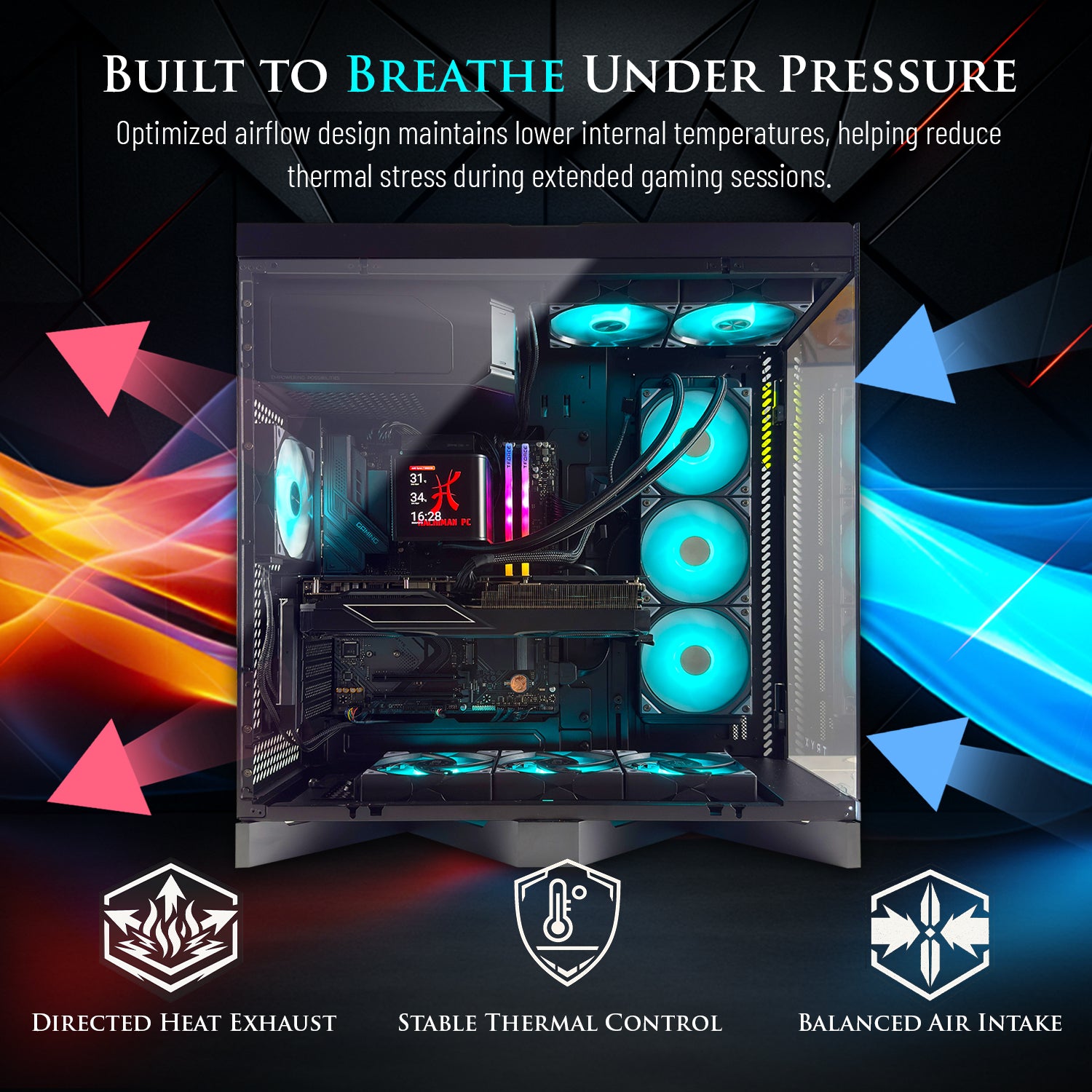 Hachiman PC Shogun Gaming PC, AMD Ryzen 7 7800X3D, NVIDIA GeForce RTX 5080 16GB, 32GB DDR5 6000MHz RGB, 2TB Gen4 NVMe SSD, 360 A-RGB AIO, Wi-Fi 6, Windows 11 Home, Desktop Computer
