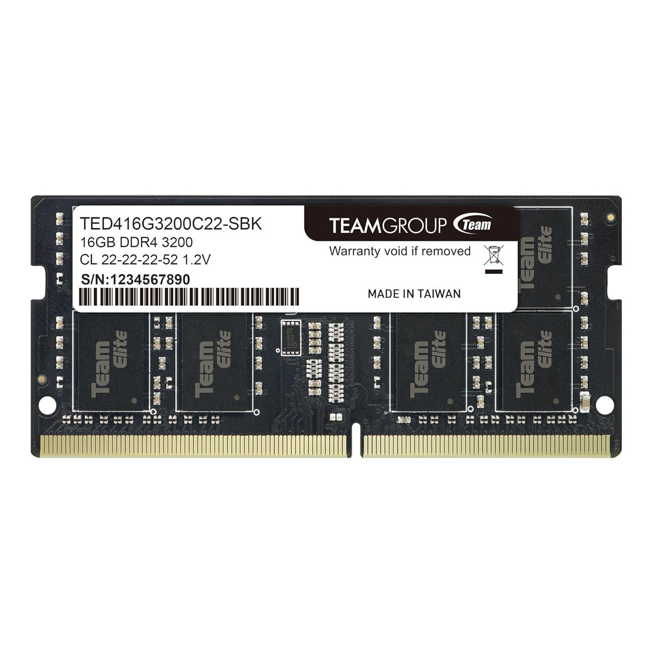 TEAMGROUP Elite DDR4 16GB SODIMM delivers reliable performance with a 3200MHz speed, ideal for laptops and compact systems.
