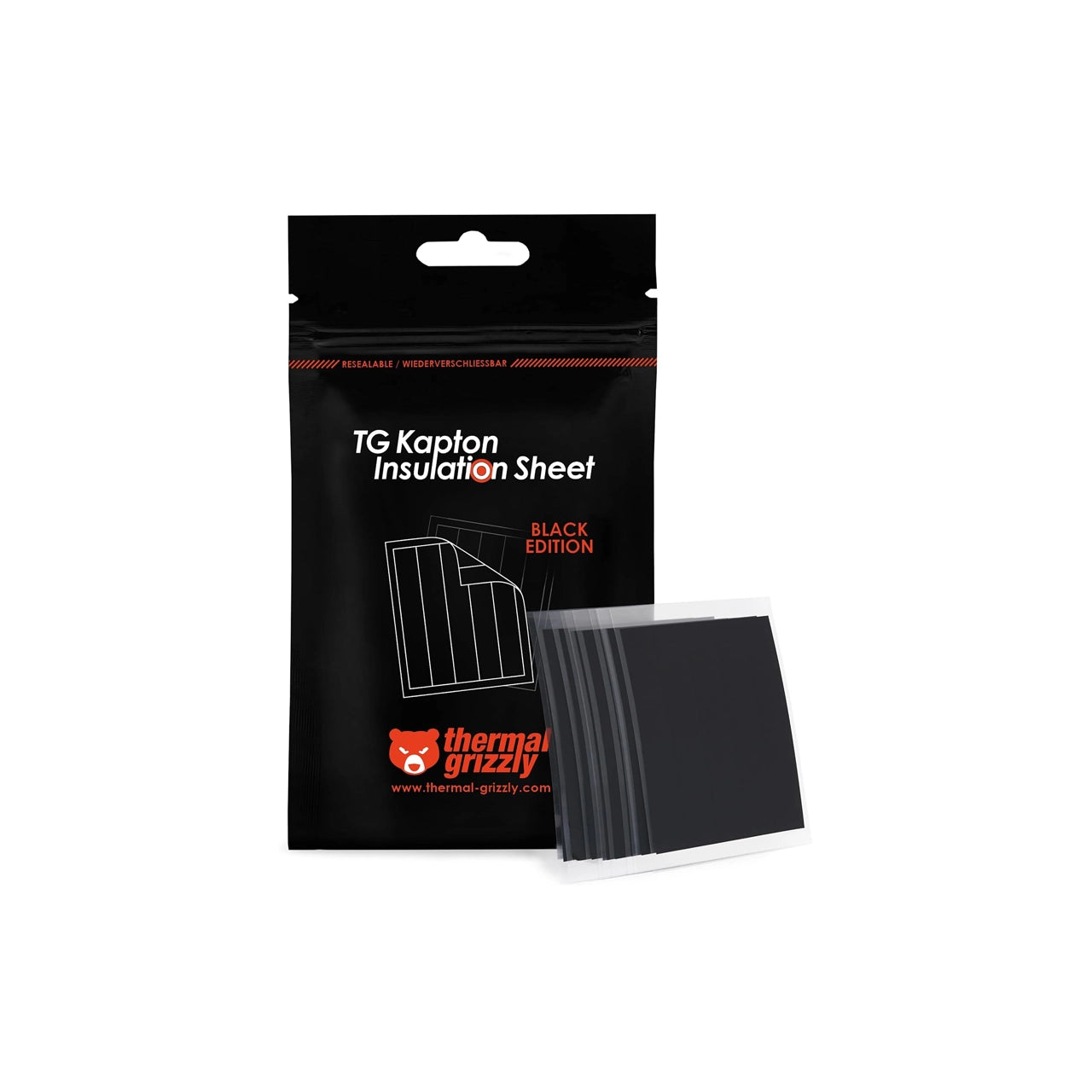 Thermal Grizzly Kapton Sheet | 10×60mm | 50 Strips | Black & Yellow