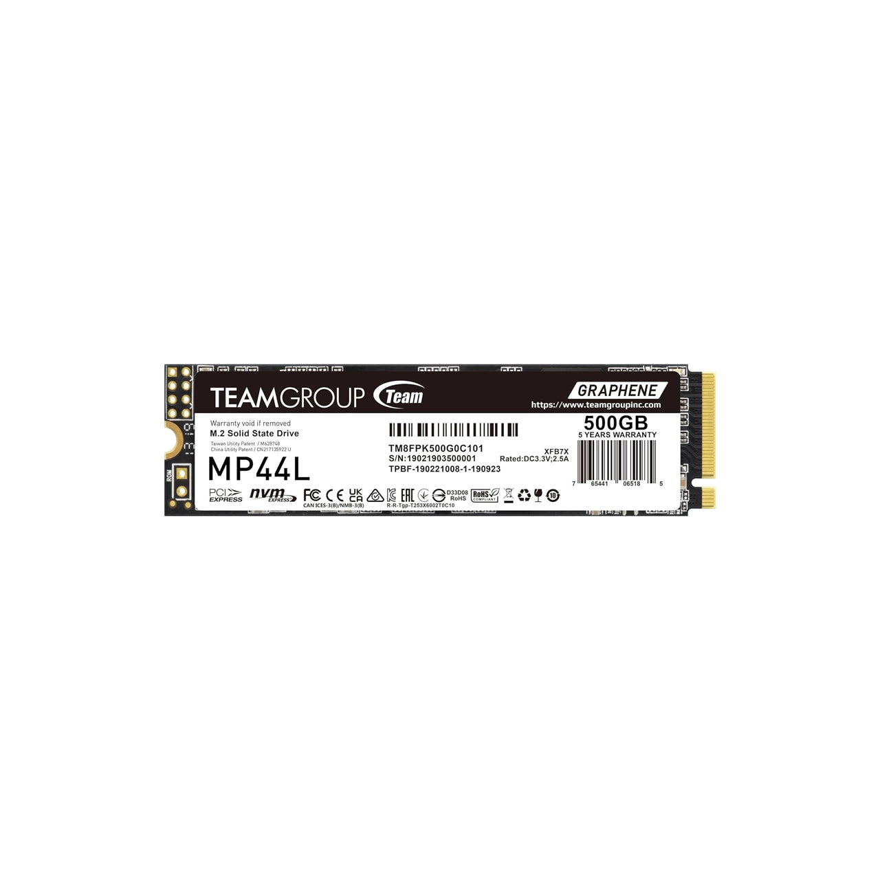 TEAMGROUP MP44L 500GB NVMe Gen 4x4 M.2 SSD Up to 5000MB/s - TM8FPK500G0C101