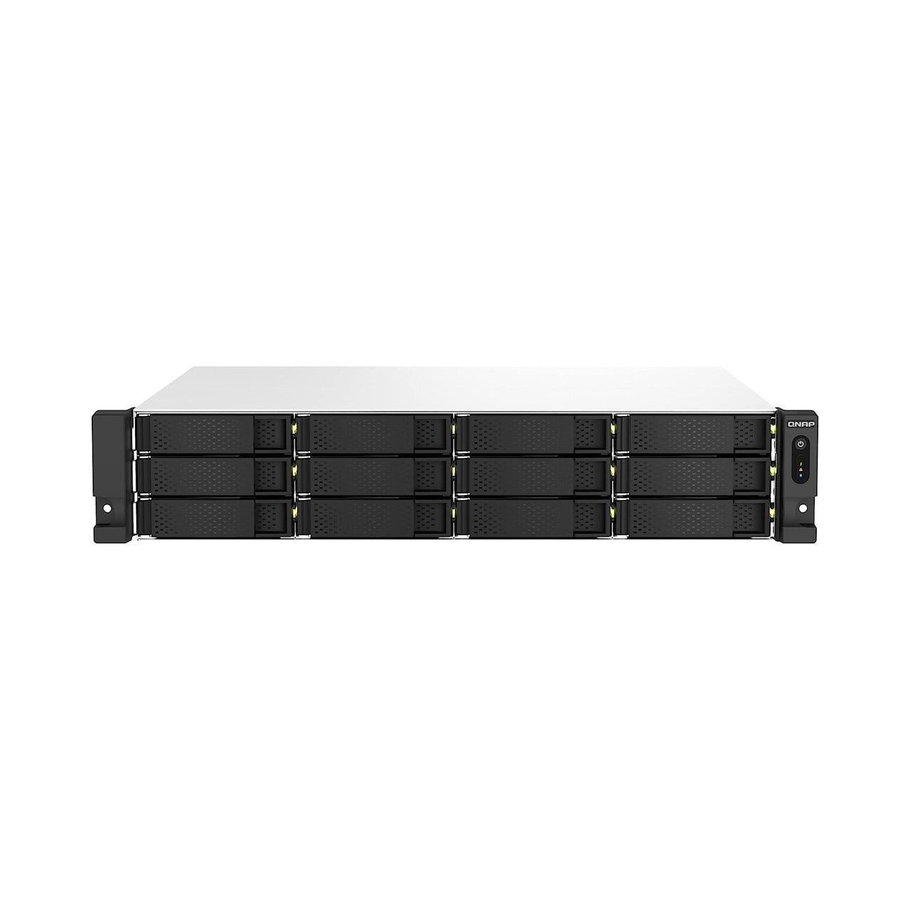 QNAP 2U 12-bay NAS/iSCSI IP-SAN, Intel Celeron 4C/4T, 8GB RAM On-Board, 2.5GbE LAN, Redundant PSU TS-1264U-RP-8G-US