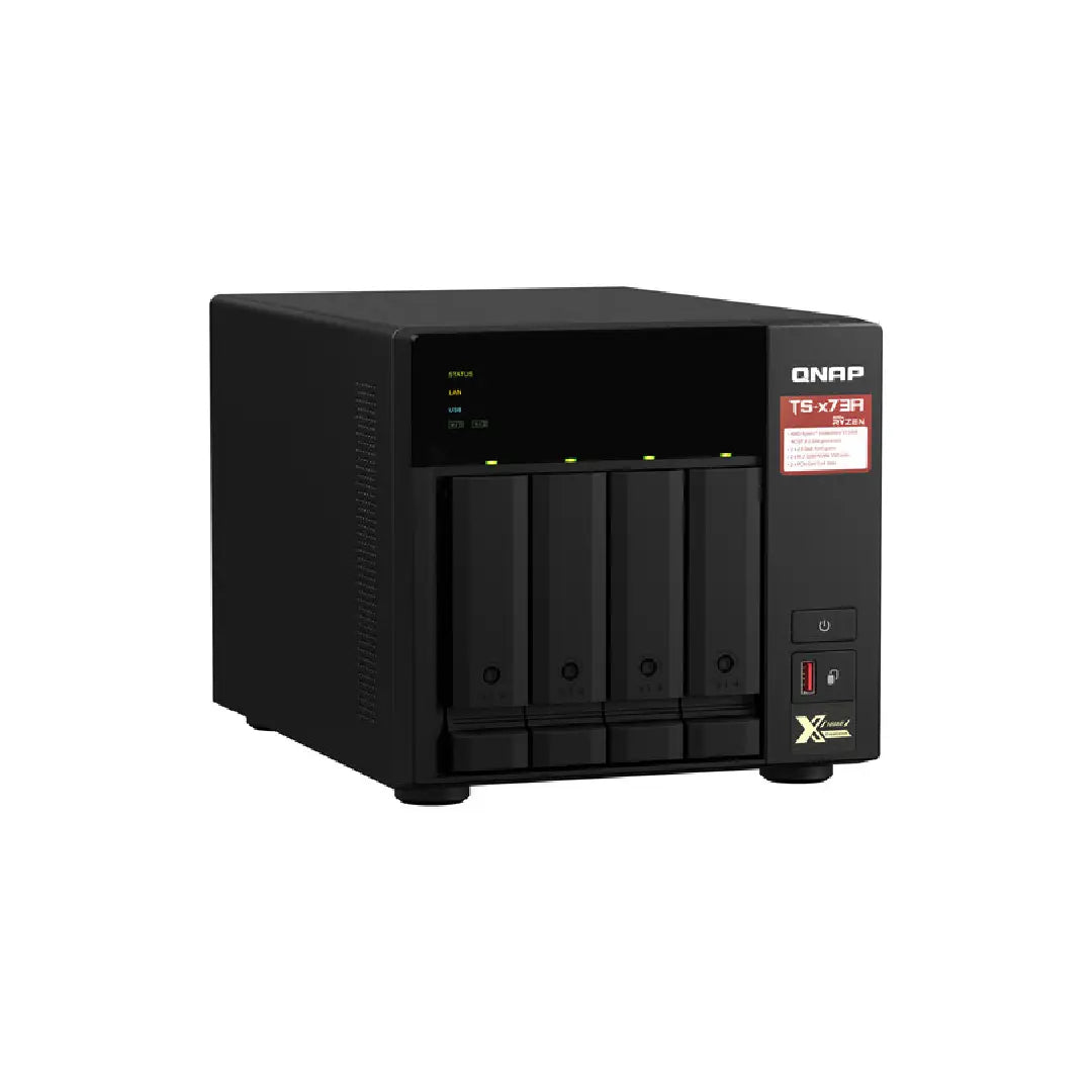 QNAP TS-473A 4-bay NAS/iSCSI IP-SAN, AMD Ryzen V1000 series V1500B 4C/8T 2.2 GHz, 8GB RAM, two 2.5GbE, 10G-ready TS-473A-8G-US