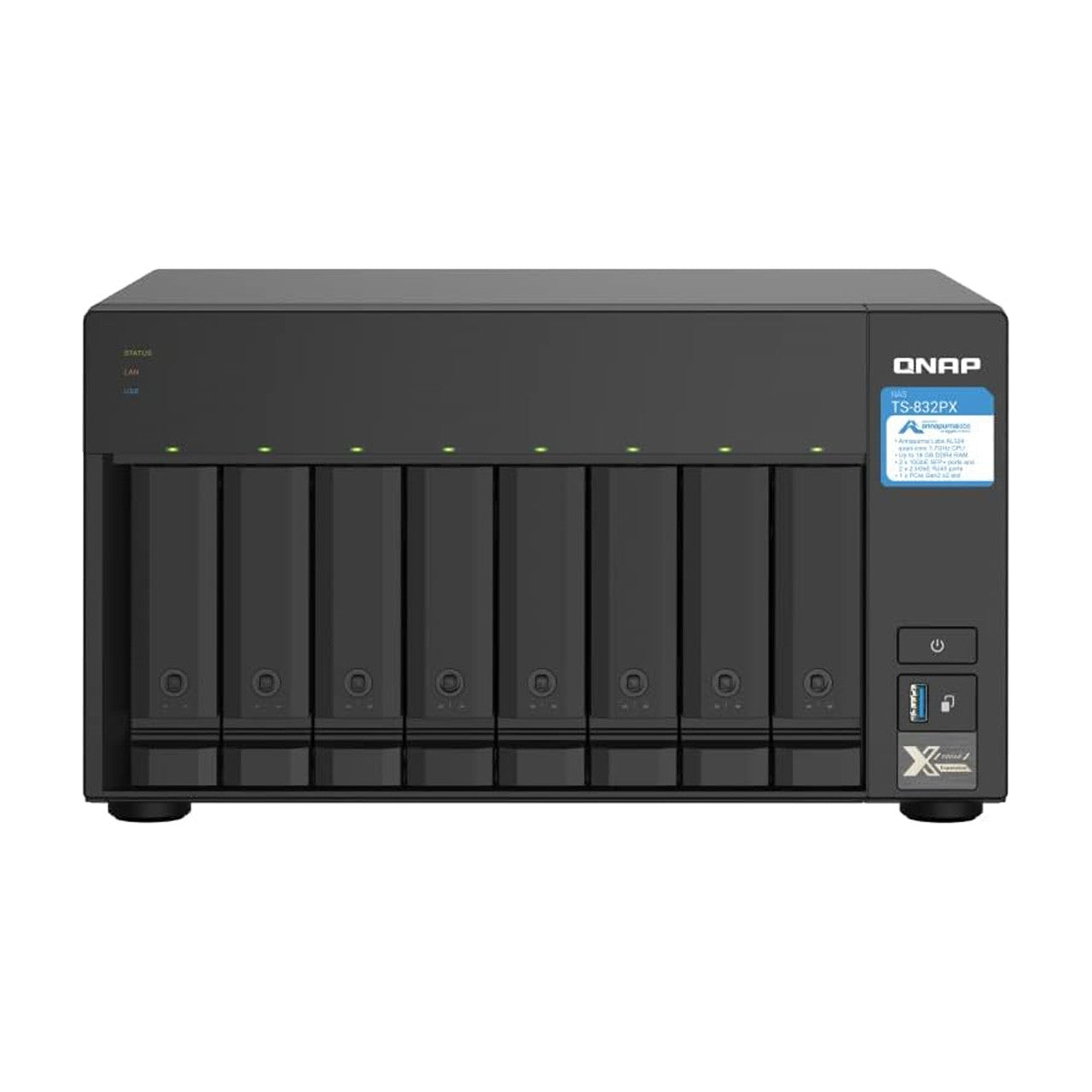 QNAP 8 Bay High-Capacity NAS with 10GbE SFP+ and 2.5GbE, 4GB DDR4 SODIMM TS-832PX-4G-US