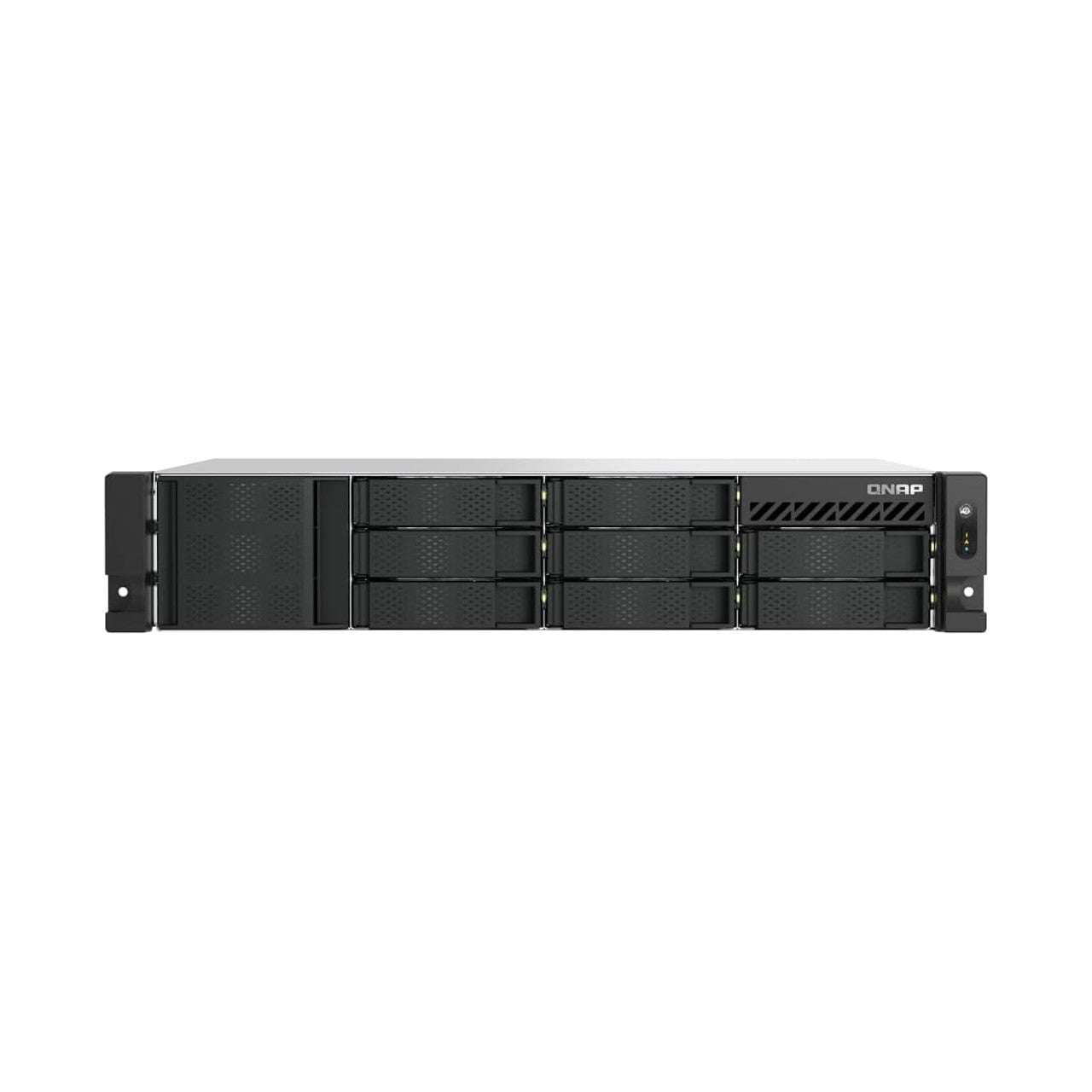 QNAP 2U 8-Bay short depth rackmount NAS/iSCSI IP-SAN, Intel Atom C5125 8C 2.8GHz, 8GB RAM, Redundant 300W TS-855EU-RP-8G-US