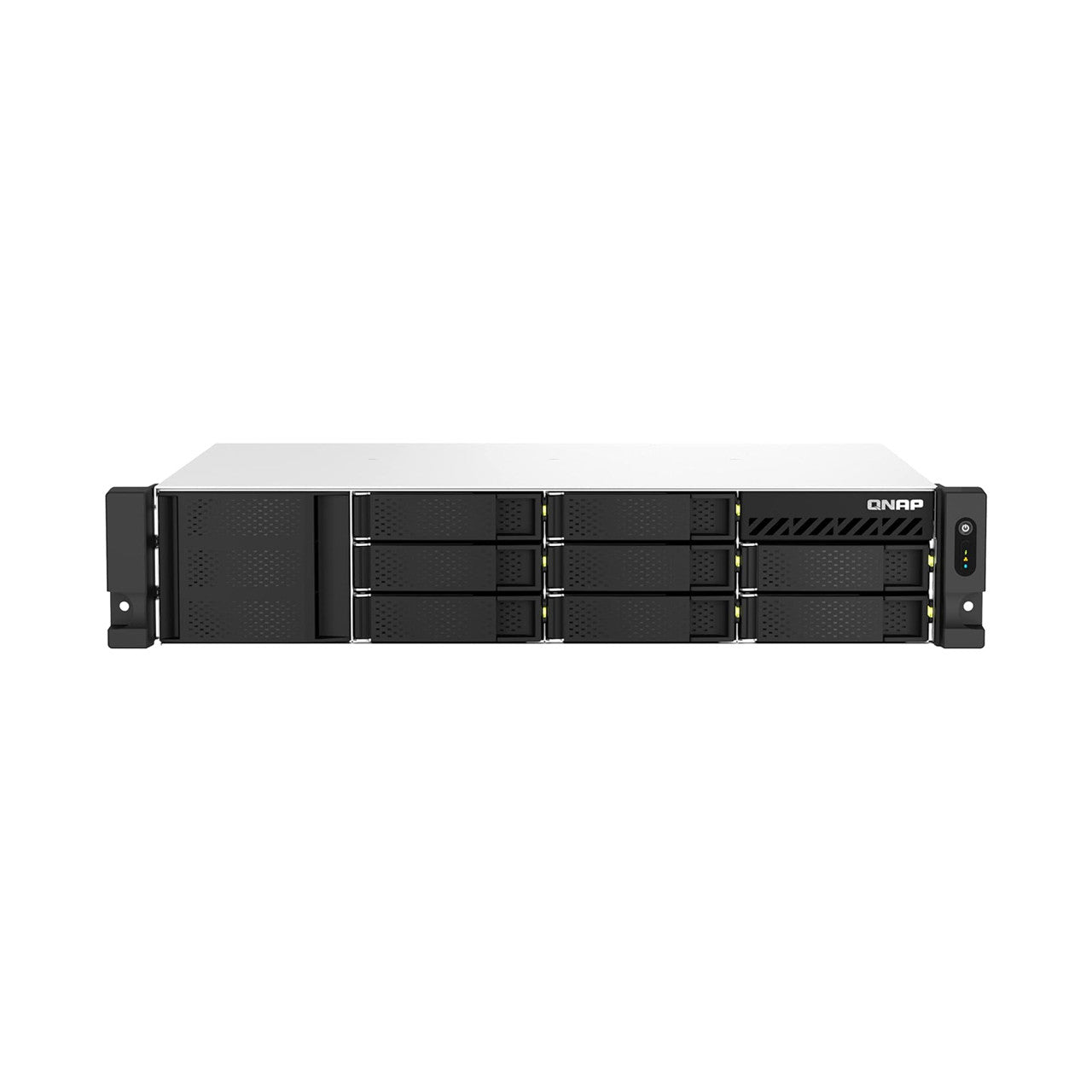 QNAP 2U 8-Bay short-depth rackmount NAS/iSCSI IP-SAN. AMD Ryzen V1500B 4C/8T, 4GB RAM,Redundant PSU TS-873AEU-RP-4G-US