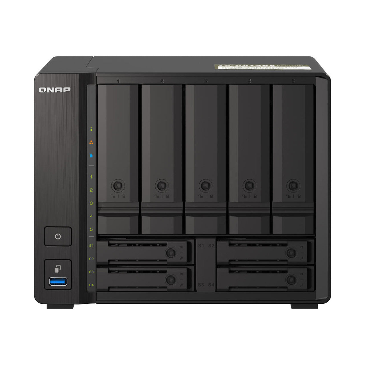 QNAP 9-bay Desktop NAS, AMD Ryzen V1500B 4C 8T 2.2GHz, 32GB DDR4 SODIMM, 2 x 2.5GbE, 1 x 10GBASE-T TS-H973AX-32G-US